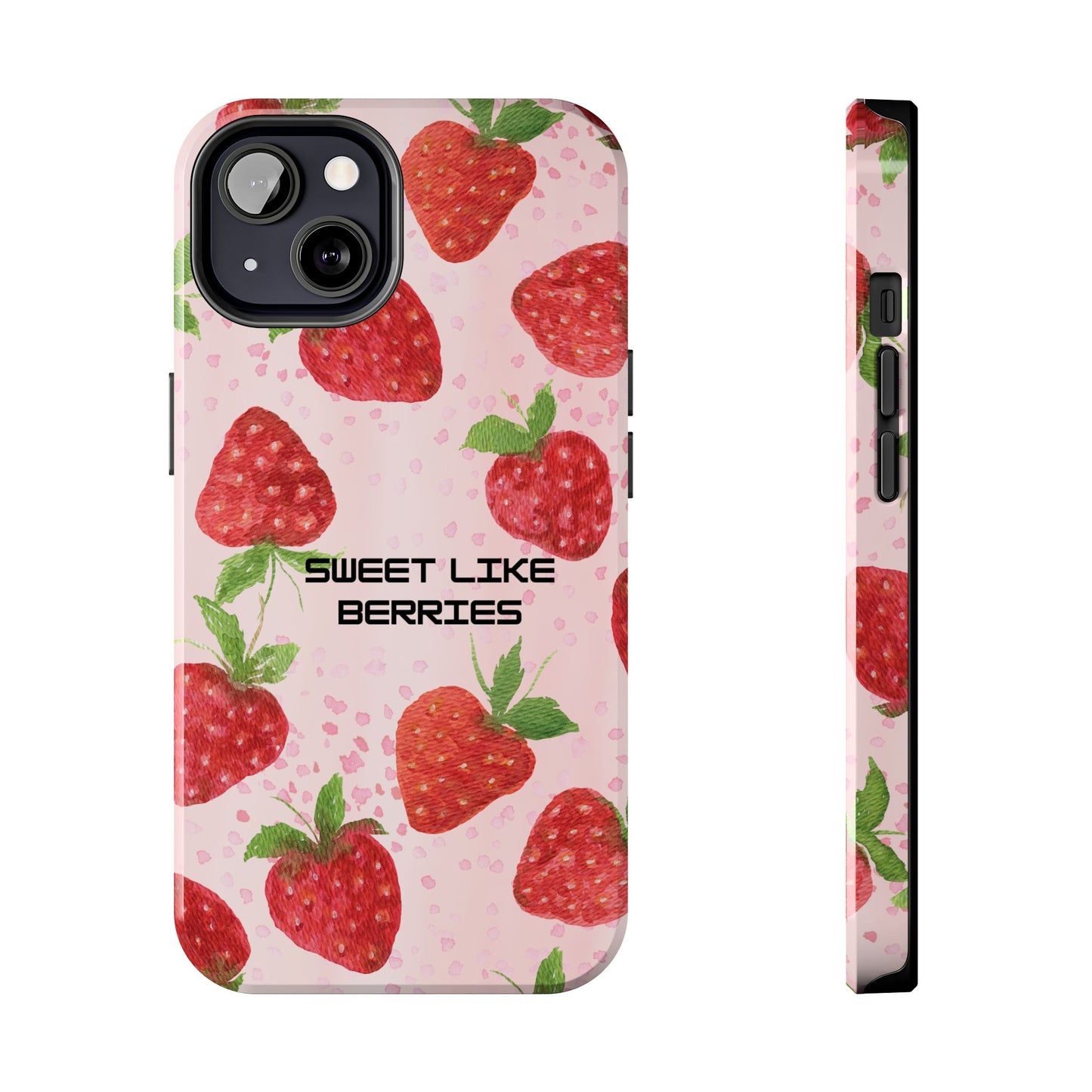 Sweet Like Berries Phone Case, Cute Tough Phone Cases, Berry Pattern Phone Cover, Berry Aesthetic Accessories, Gift for Berry Lovers