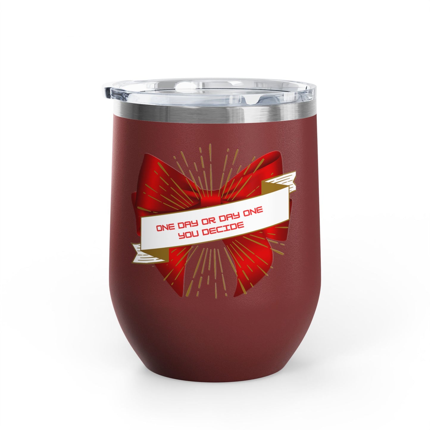 Stylish Wine Tumbler, 12oz - Perfect Gift for Wine Lovers, Celebrations, Birthday, Parties, Stylish Drinkware, One Day or Day One