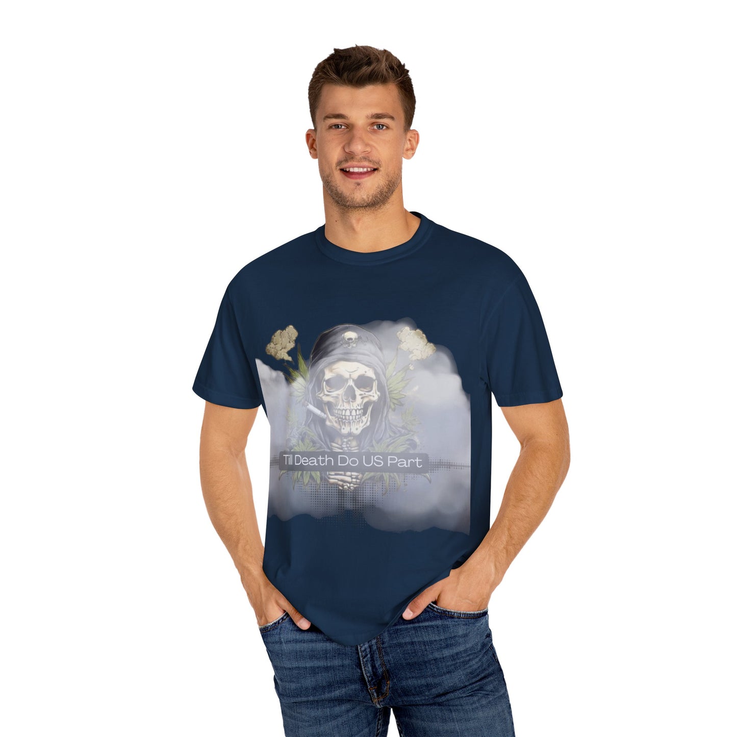 Unisex Garment-Dyed T-Shirt, "Till Death Do Us Part" Tee, Gothic Shirt, Casual Wear, Gift for Couples, Fashion Statement, Comfortable Tee