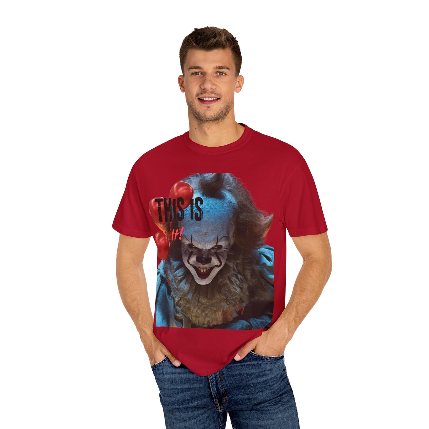 Creepy Clown Graphic Tee - Perfect for Halloween, Horror Movie Lovers, Unisex Gift, Casual Wear, Spooky Events