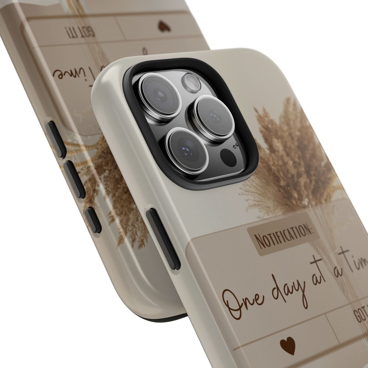 Motivational Tough Phone Cases - One Day at a Time, Durable Cases for Daily Inspiration, Gift for Students and Professionals