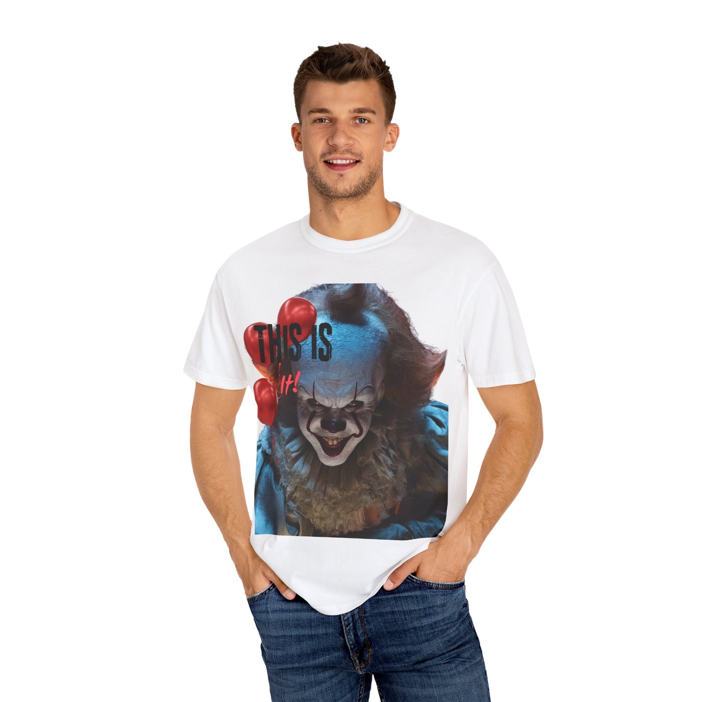 Creepy Clown Graphic Tee - Perfect for Halloween, Horror Movie Lovers, Unisex Gift, Casual Wear, Spooky Events