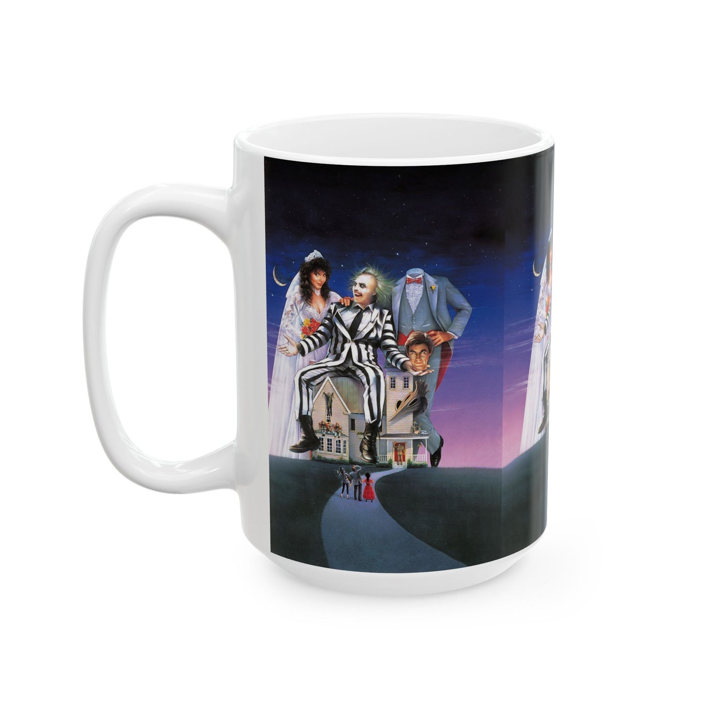 Beetlejuice-Themed Ceramic Mug, Halloween Coffee Cup, Gift for Movie Lovers, Fun Drinkware for Parties, 11oz or 15oz
