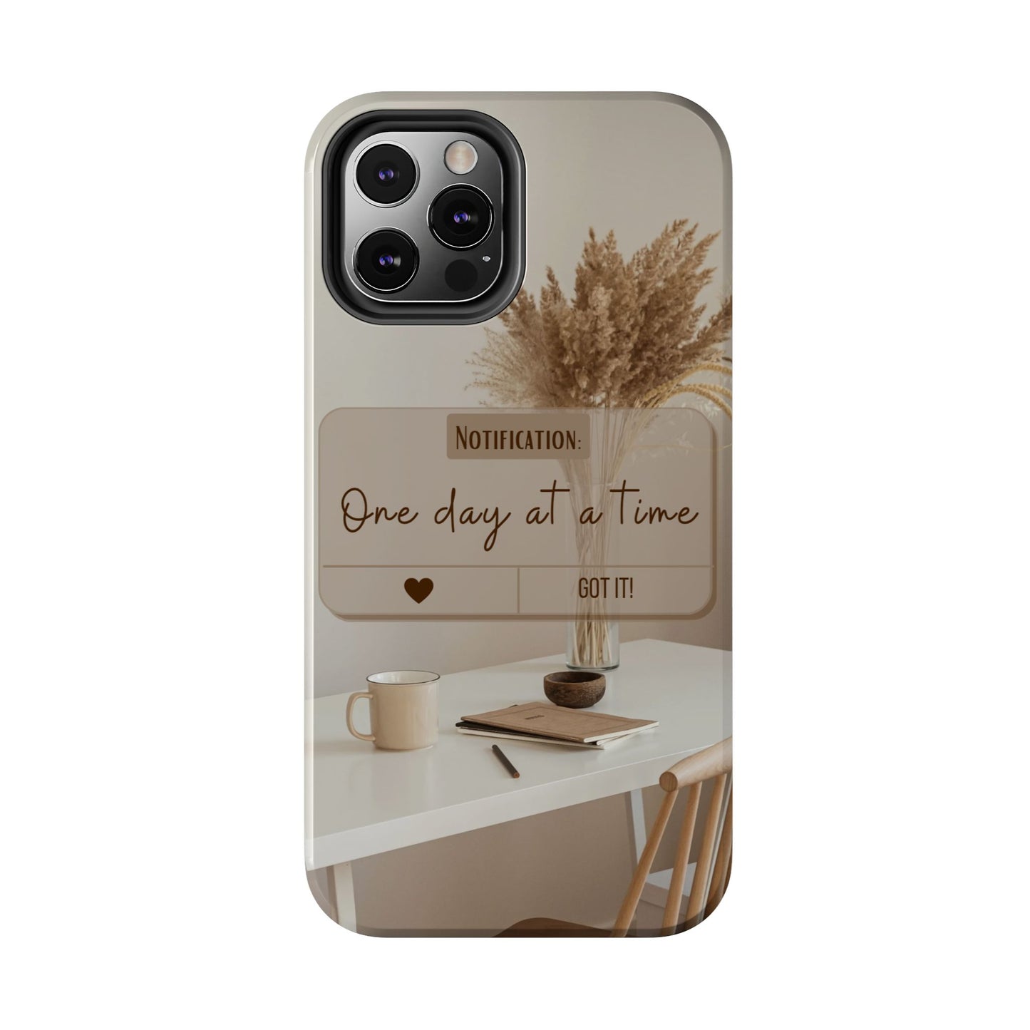 Motivational Tough Phone Cases - One Day at a Time, Durable Cases for Daily Inspiration, Gift for Students and Professionals