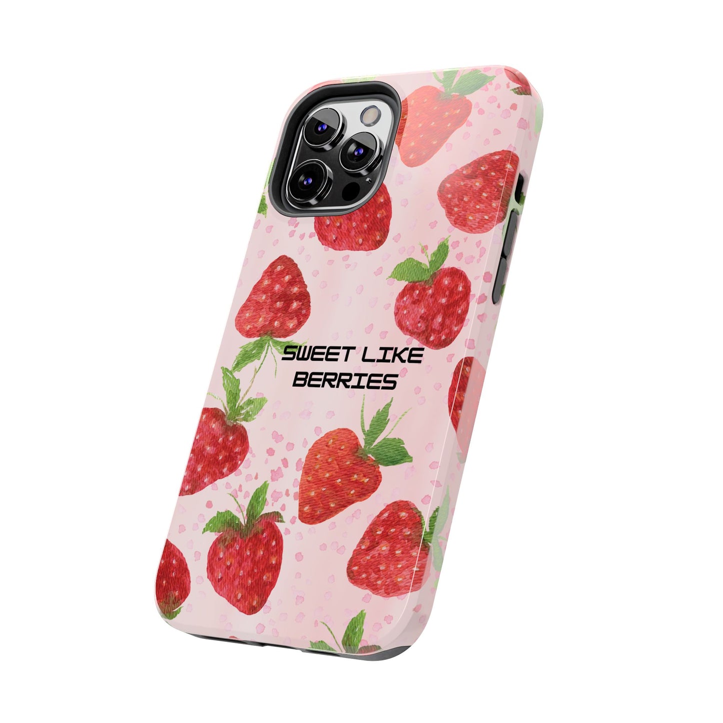 Sweet Like Berries Phone Case, Cute Tough Phone Cases, Berry Pattern Phone Cover, Berry Aesthetic Accessories, Gift for Berry Lovers