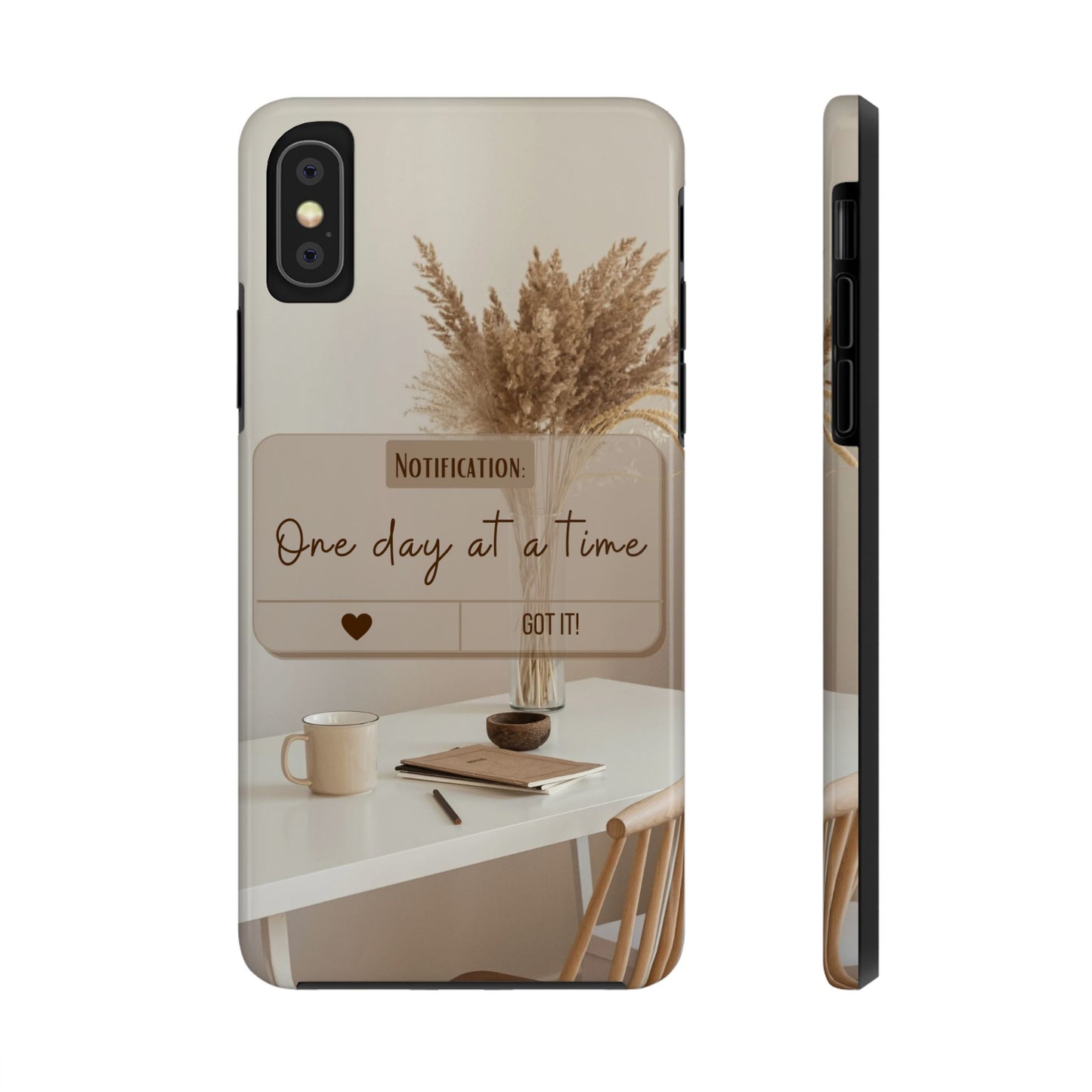 Motivational Tough Phone Cases - One Day at a Time, Durable Cases for Daily Inspiration, Gift for Students and Professionals
