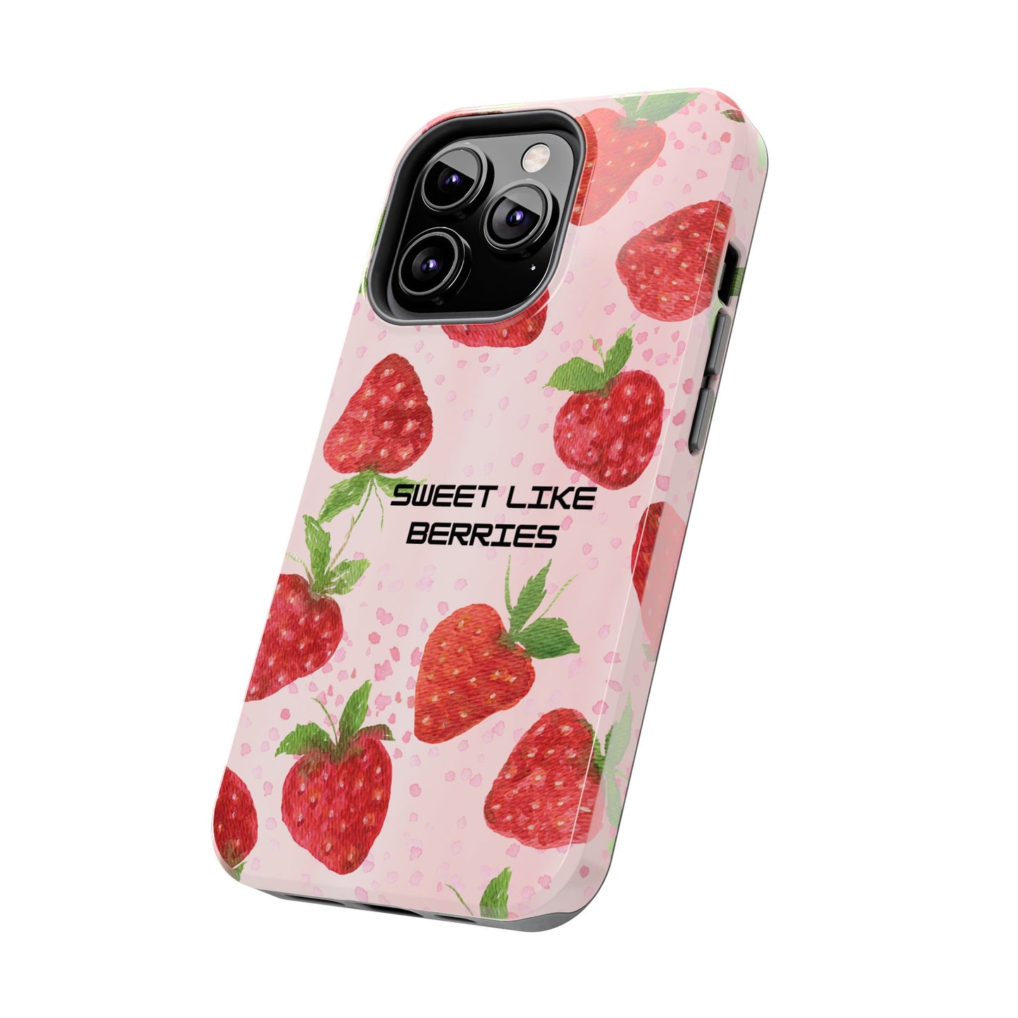 Sweet Like Berries Phone Case, Cute Tough Phone Cases, Berry Pattern Phone Cover, Berry Aesthetic Accessories, Gift for Berry Lovers
