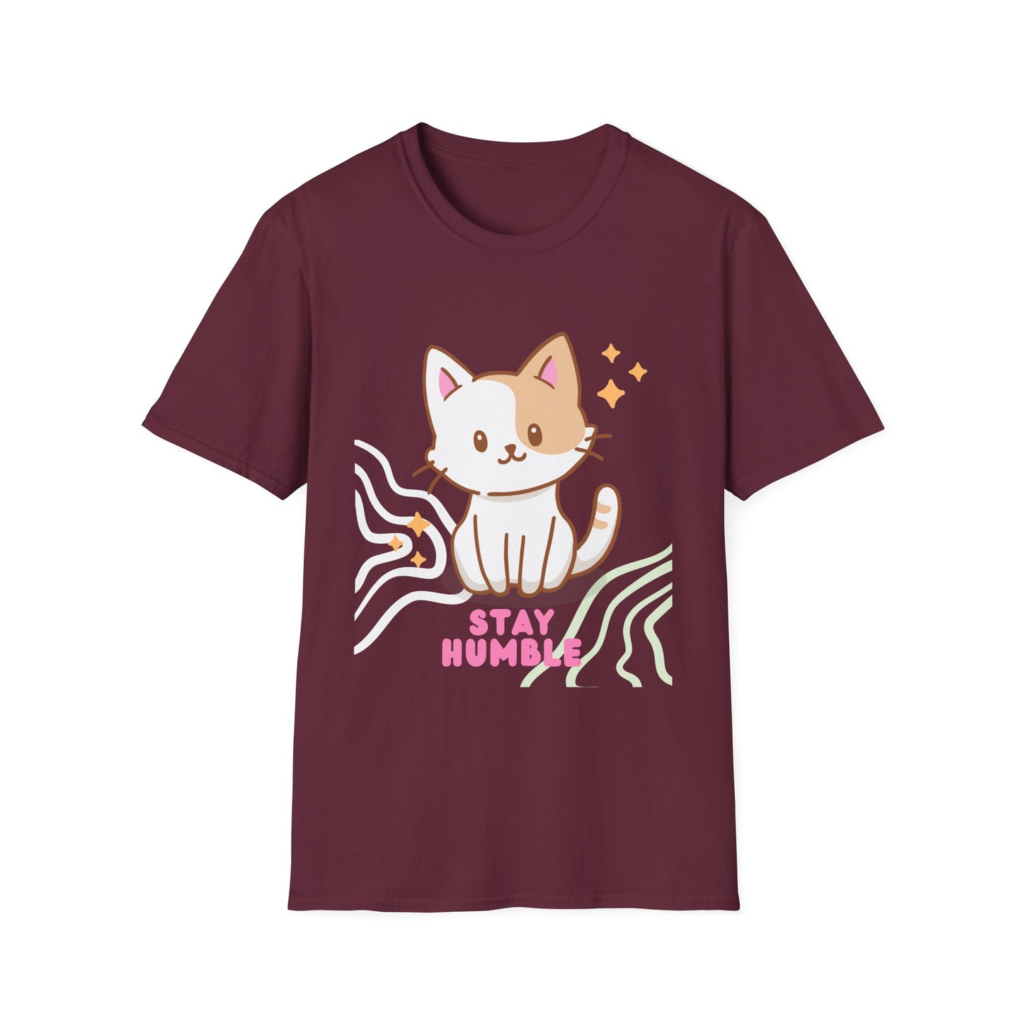 Cute Cat Stay Humble T-Shirt, Unisex Tee, Cat Lover Gift, Funny Pet Shirt, Gifts for Kids & Adults, Everyday Style