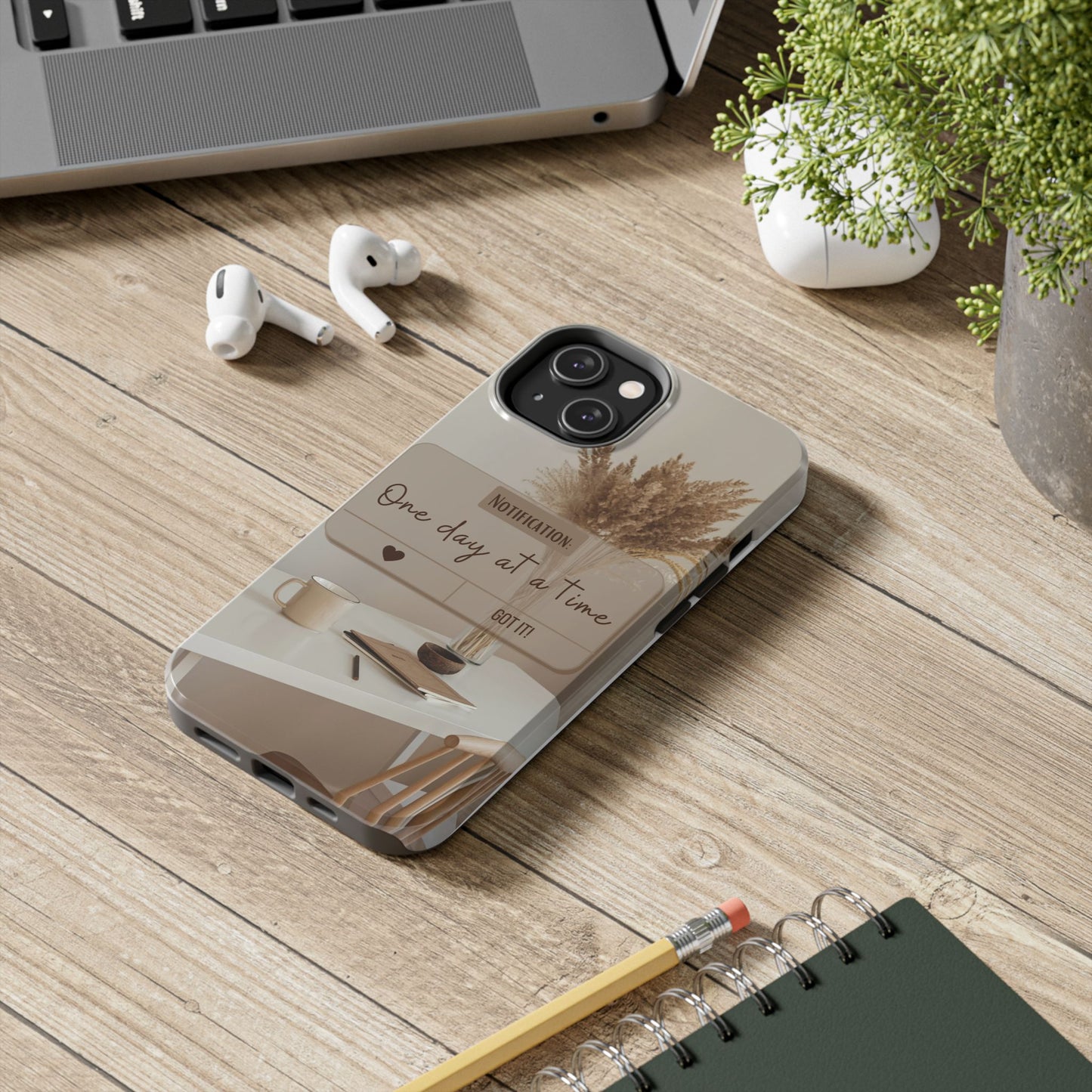 Motivational Tough Phone Cases - One Day at a Time, Durable Cases for Daily Inspiration, Gift for Students and Professionals