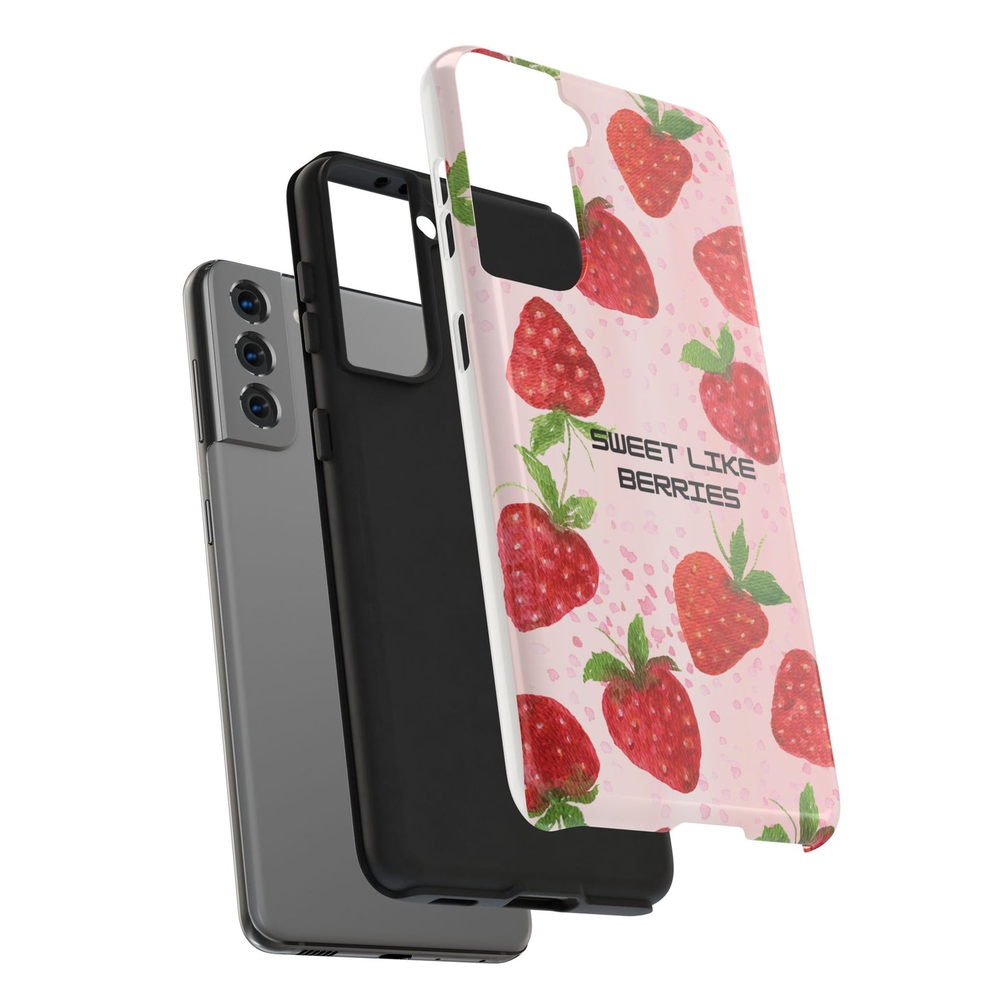 Sweet Like Berries Phone Case, Cute Tough Phone Cases, Berry Pattern Phone Cover, Berry Aesthetic Accessories, Gift for Berry Lovers