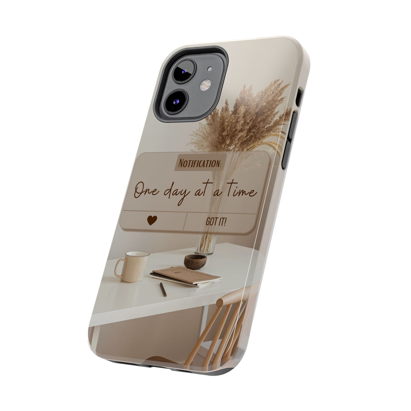 Motivational Tough Phone Cases - One Day at a Time, Durable Cases for Daily Inspiration, Gift for Students and Professionals