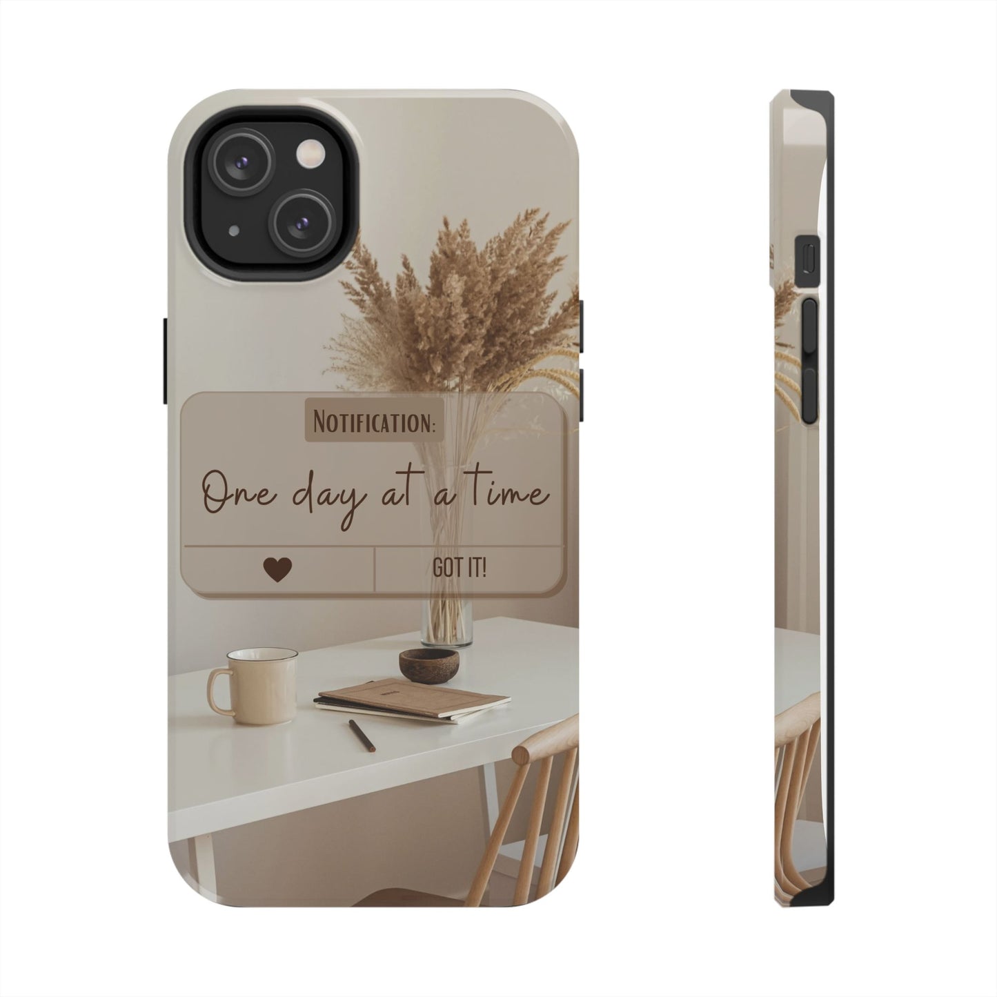 Motivational Tough Phone Cases - One Day at a Time, Durable Cases for Daily Inspiration, Gift for Students and Professionals