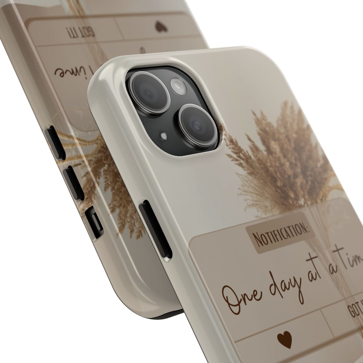 Motivational Tough Phone Cases - One Day at a Time, Durable Cases for Daily Inspiration, Gift for Students and Professionals