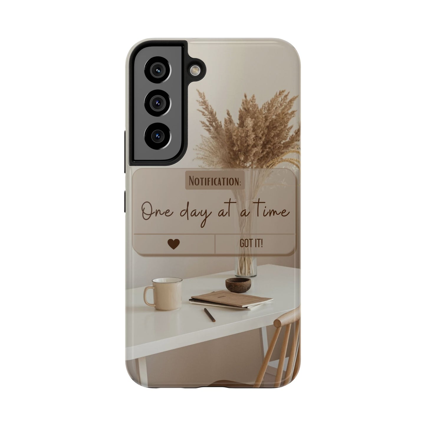 Motivational Tough Phone Cases - One Day at a Time, Durable Cases for Daily Inspiration, Gift for Students and Professionals