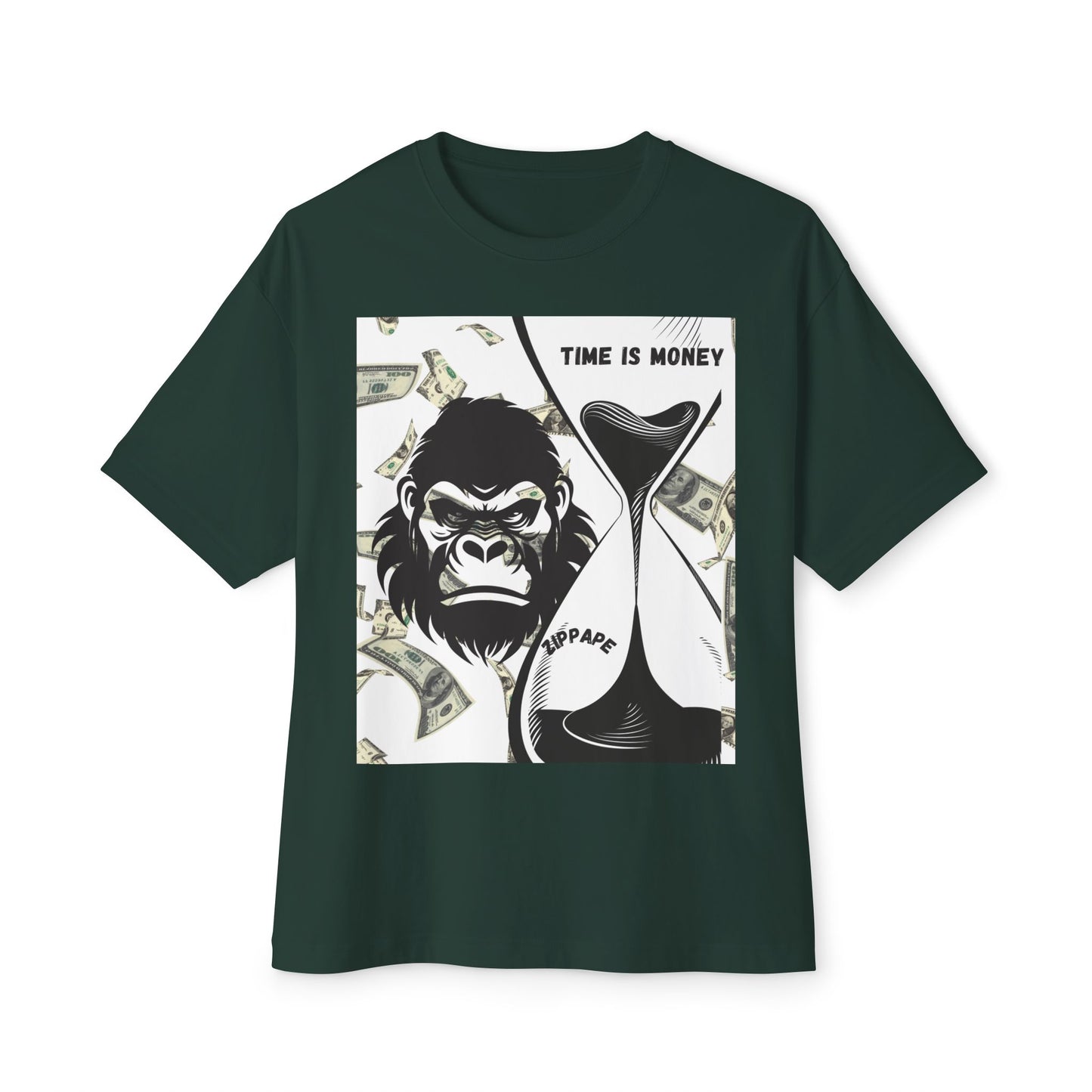 Trendy Gorilla Graphic Tee, Unisex Boxy Shirt for Casual Style, Time is Money Tee, Perfect Gift for Friends, Statement Streetwear