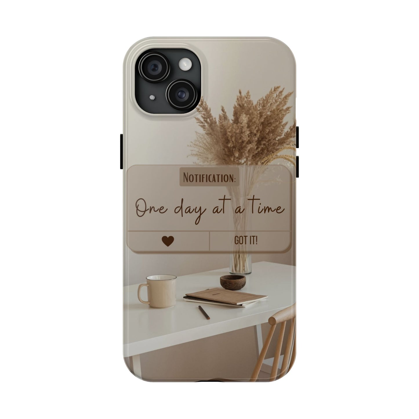 Motivational Tough Phone Cases - One Day at a Time, Durable Cases for Daily Inspiration, Gift for Students and Professionals