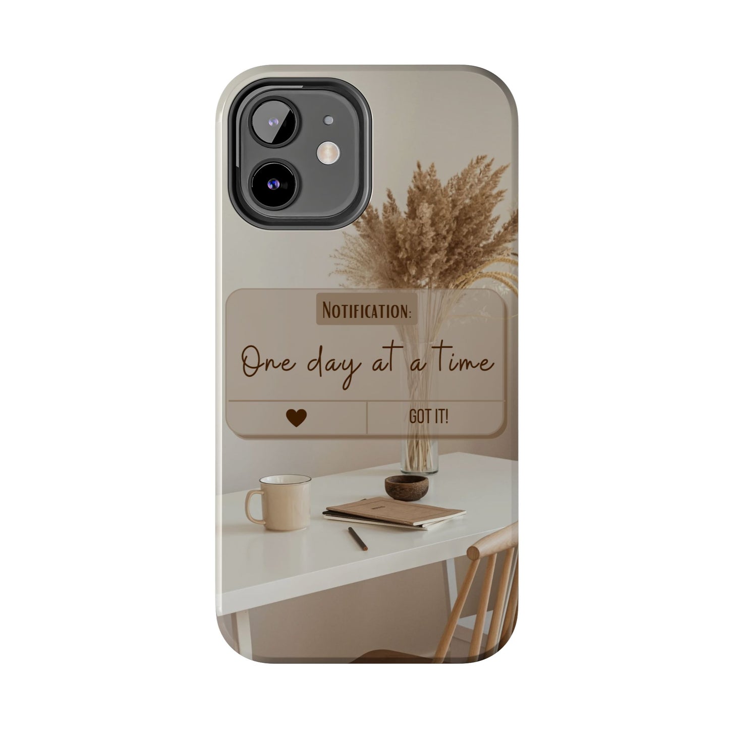 Motivational Tough Phone Cases - One Day at a Time, Durable Cases for Daily Inspiration, Gift for Students and Professionals