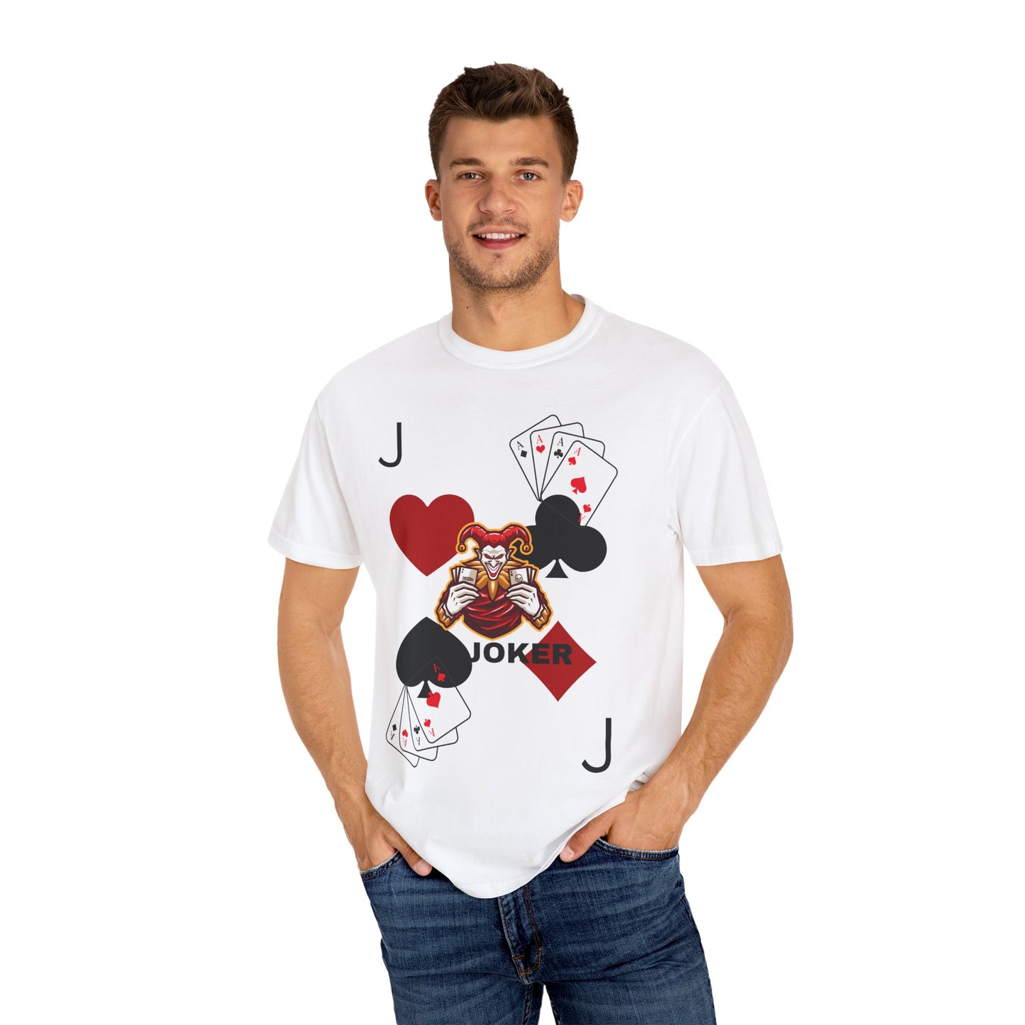 Joker Inspired Unisex Garment-Dyed T-Shirt - Perfect for Gamers, Fun Parties, Costume Events, Casual Wear, Gift Ideas