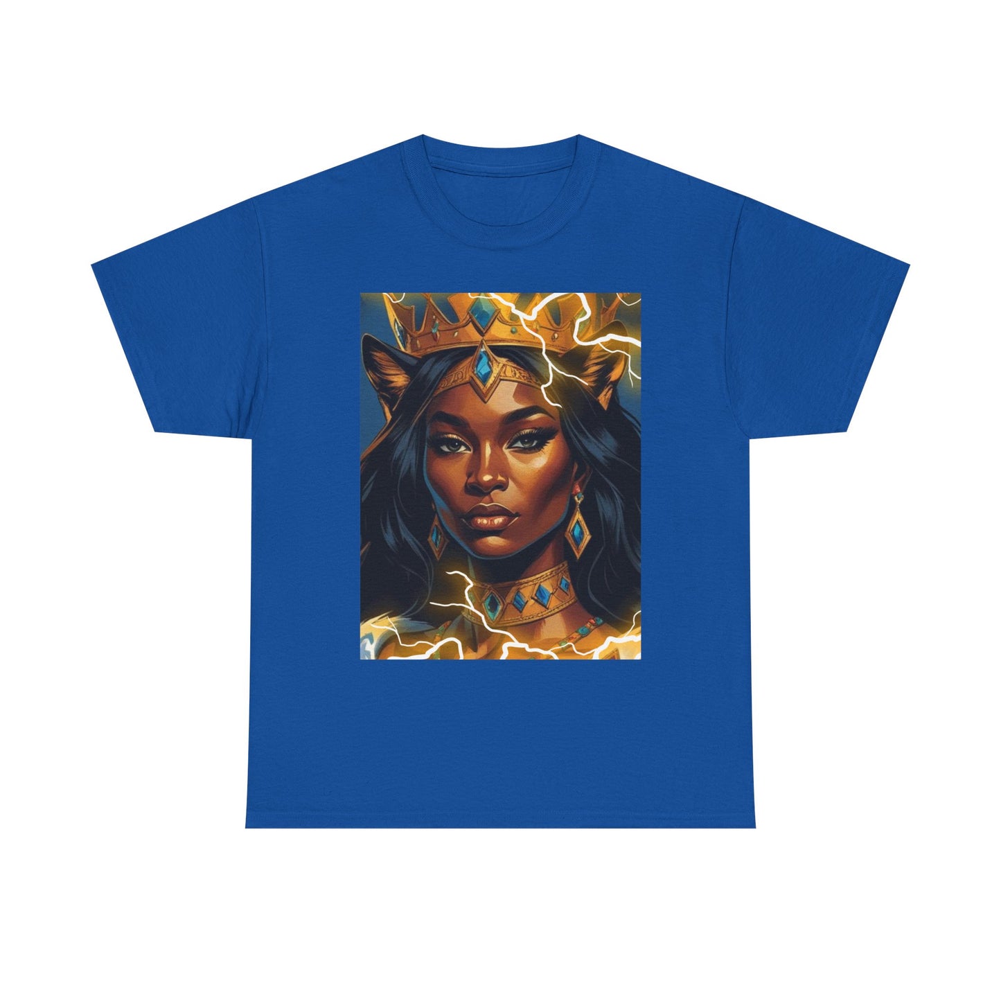 Empowered Queen Graphic Tee, Unisex Heavy Cotton Tee, Bold Women's Apparel, Unique Gift Idea, Art-Inspired T-Shirt, Everyday Wear