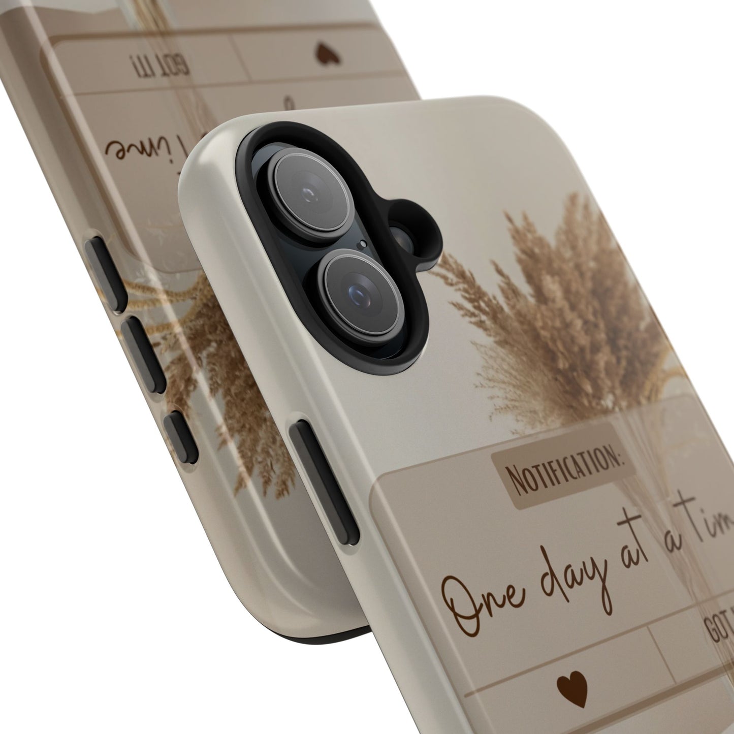 Motivational Tough Phone Cases - One Day at a Time, Durable Cases for Daily Inspiration, Gift for Students and Professionals