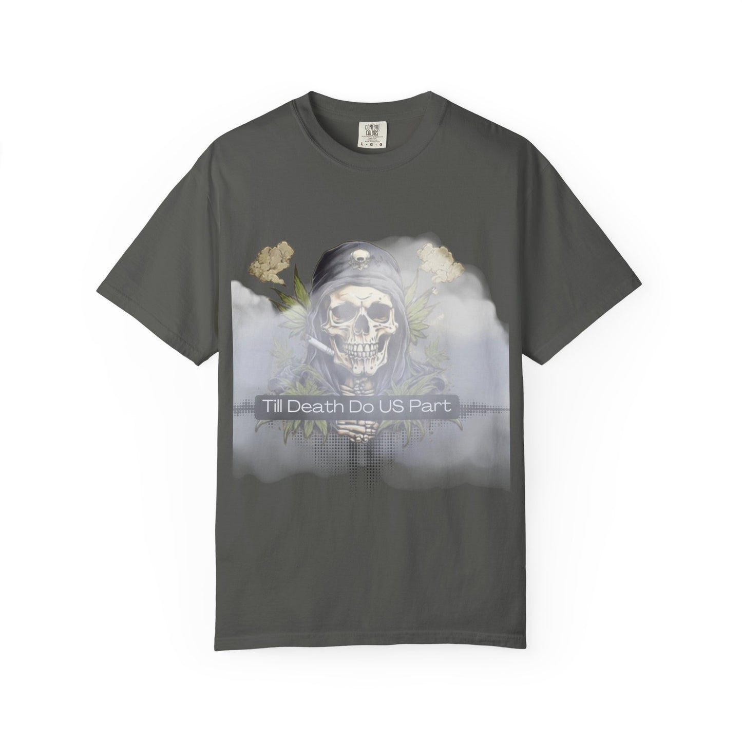 Unisex Garment-Dyed T-Shirt, "Till Death Do Us Part" Tee, Gothic Shirt, Casual Wear, Gift for Couples, Fashion Statement, Comfortable Tee