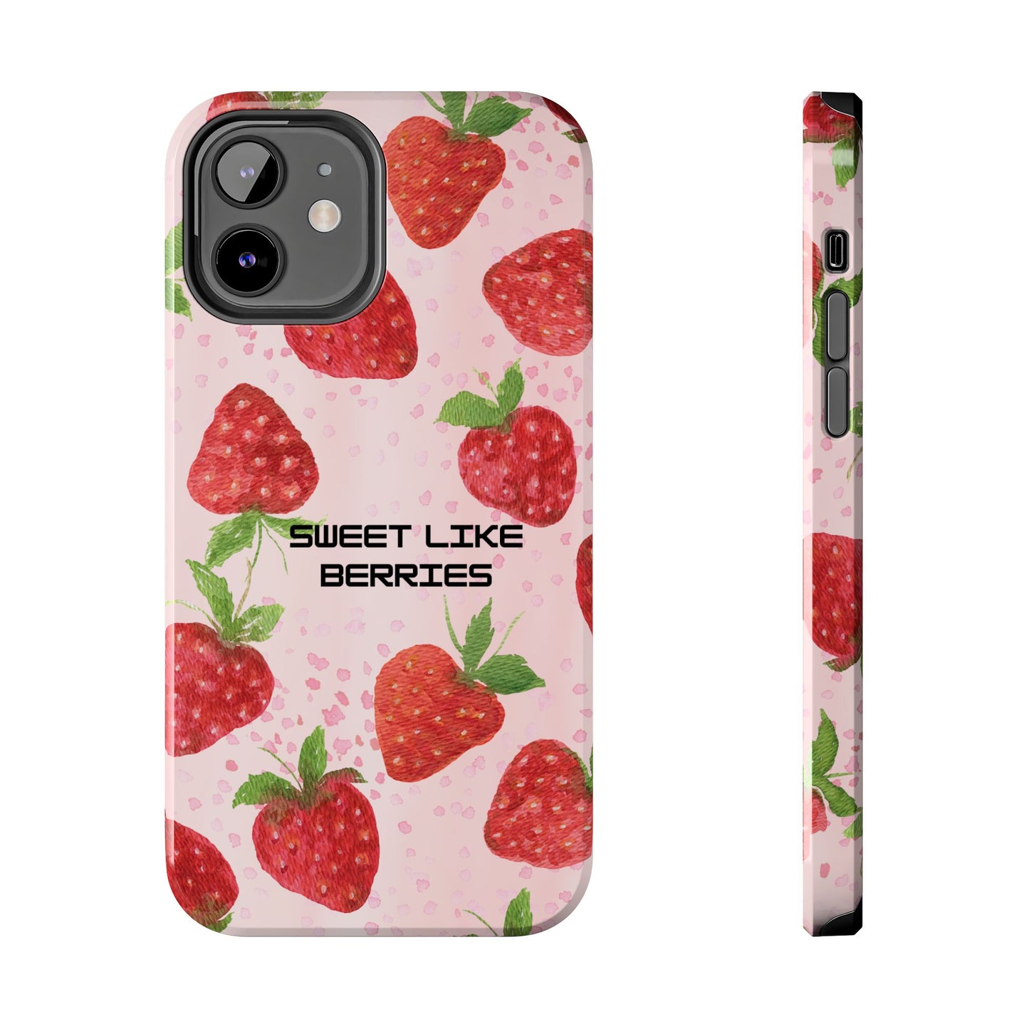 Sweet Like Berries Phone Case, Cute Tough Phone Cases, Berry Pattern Phone Cover, Berry Aesthetic Accessories, Gift for Berry Lovers