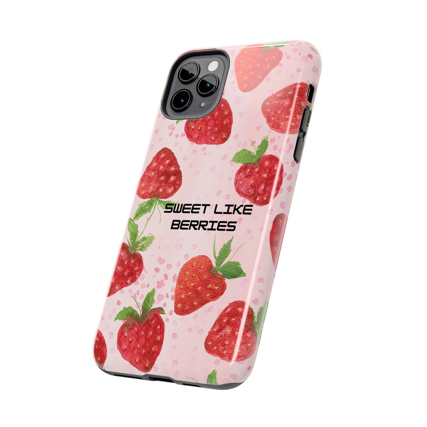 Sweet Like Berries Phone Case, Cute Tough Phone Cases, Berry Pattern Phone Cover, Berry Aesthetic Accessories, Gift for Berry Lovers