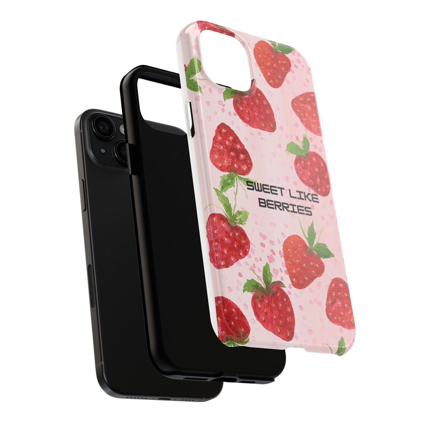 Sweet Like Berries Phone Case, Cute Tough Phone Cases, Berry Pattern Phone Cover, Berry Aesthetic Accessories, Gift for Berry Lovers