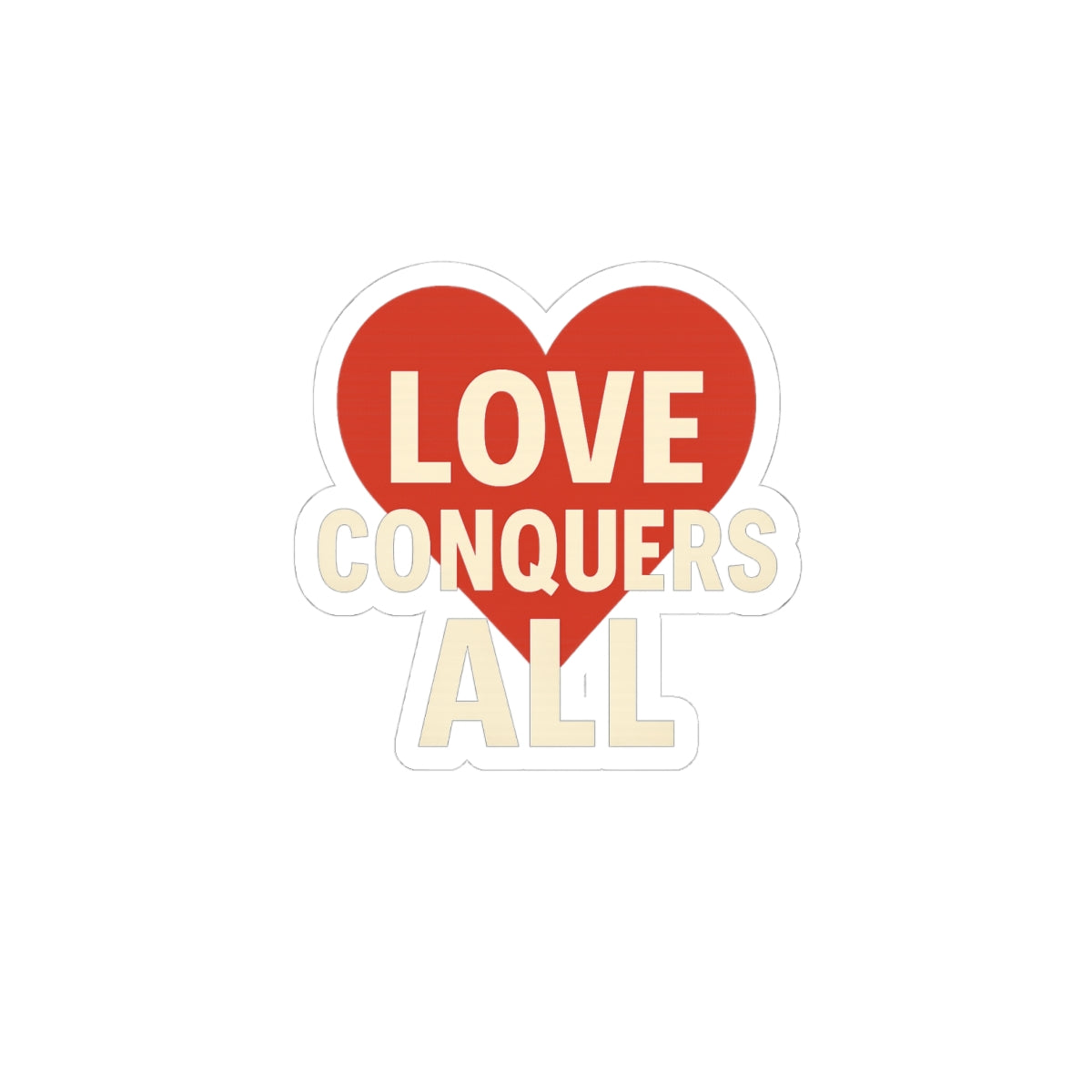 Love Conquer All Stickers, Romantic Decal, Valentine's Gift, Heart Symbol Art, Laptop Decoration