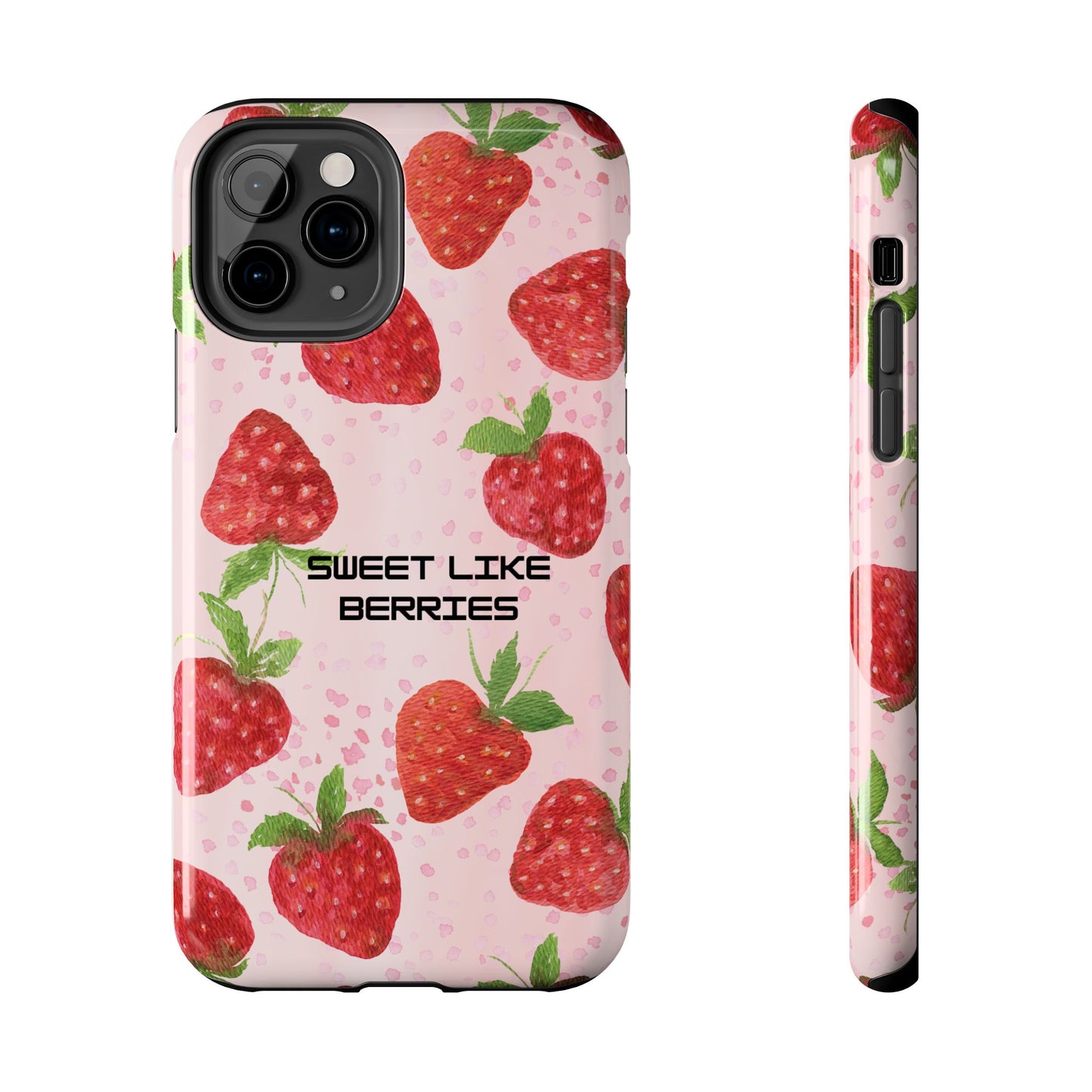 Sweet Like Berries Phone Case, Cute Tough Phone Cases, Berry Pattern Phone Cover, Berry Aesthetic Accessories, Gift for Berry Lovers