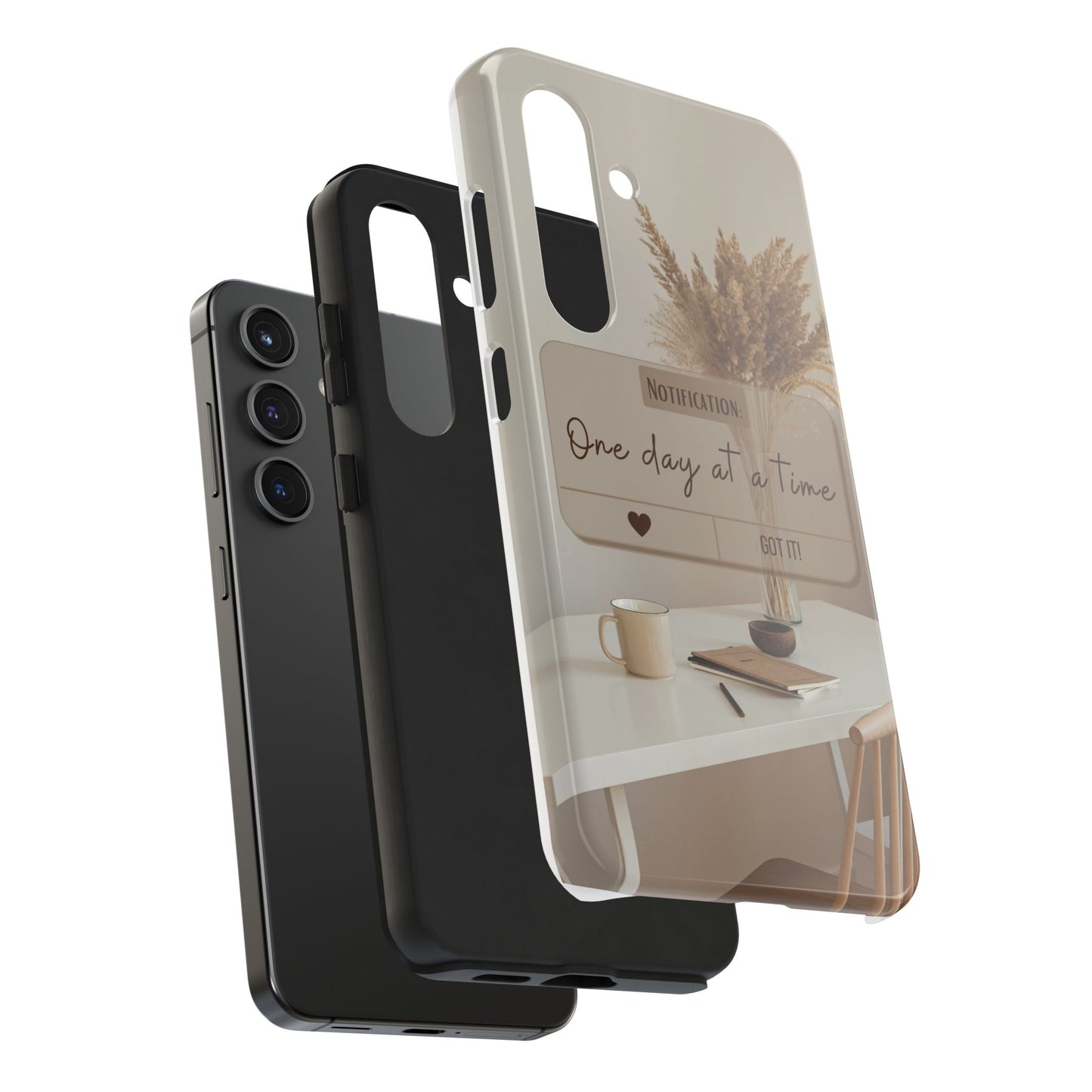 Motivational Tough Phone Cases - One Day at a Time, Durable Cases for Daily Inspiration, Gift for Students and Professionals