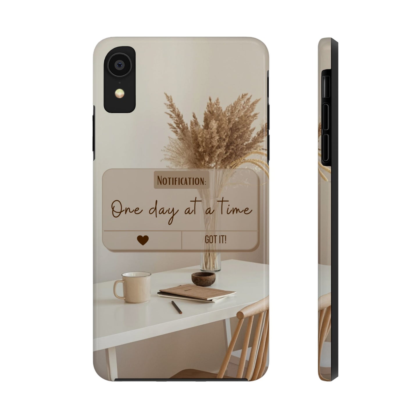 Motivational Tough Phone Cases - One Day at a Time, Durable Cases for Daily Inspiration, Gift for Students and Professionals