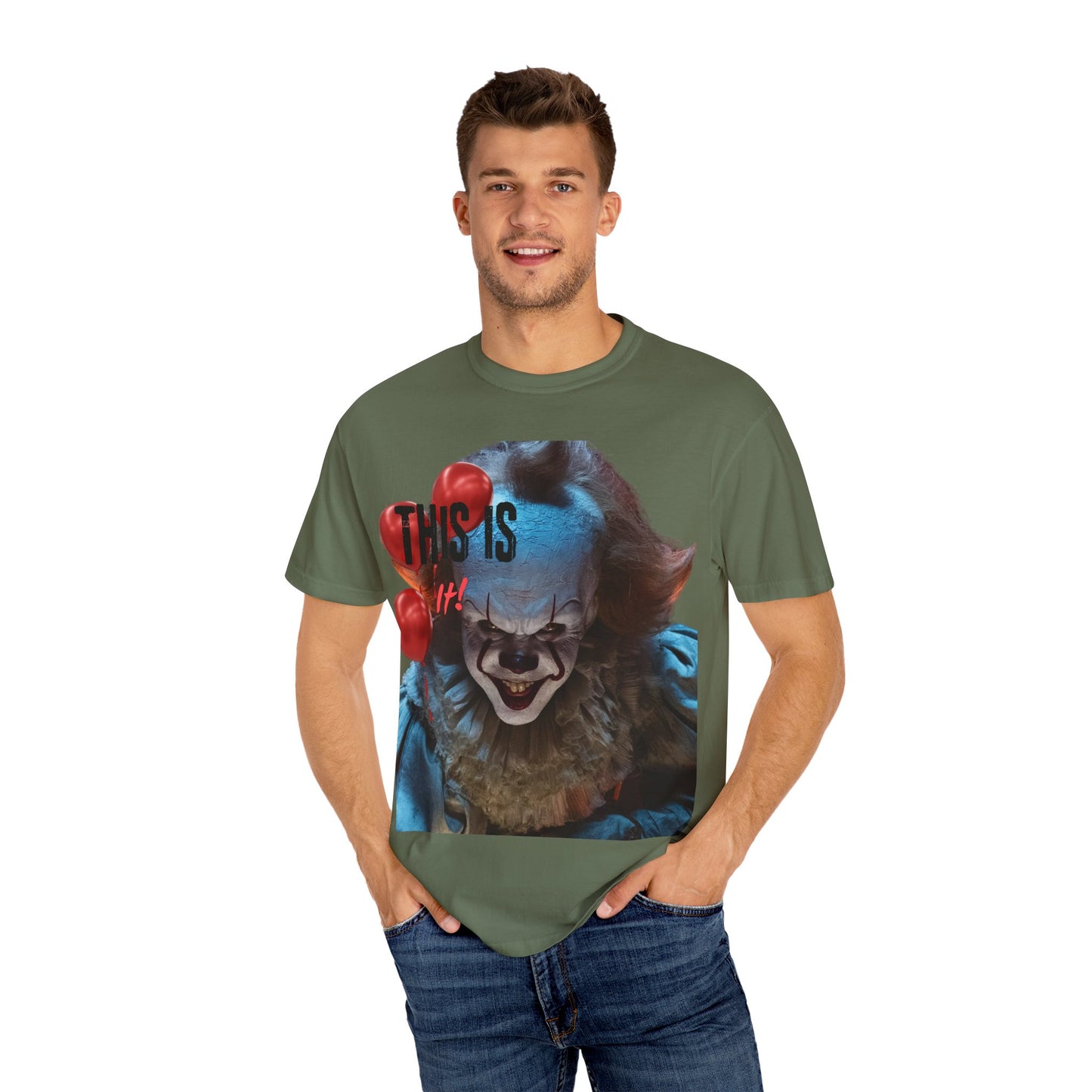 Creepy Clown Graphic Tee - Perfect for Halloween, Horror Movie Lovers, Unisex Gift, Casual Wear, Spooky Events