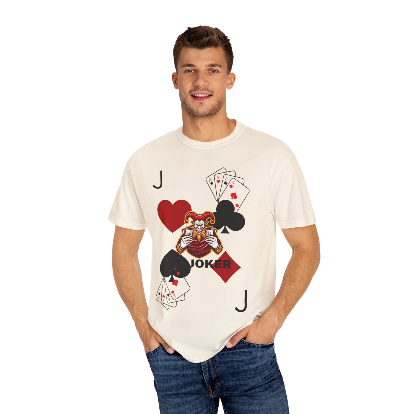 Joker Inspired Unisex Garment-Dyed T-Shirt - Perfect for Gamers, Fun Parties, Costume Events, Casual Wear, Gift Ideas