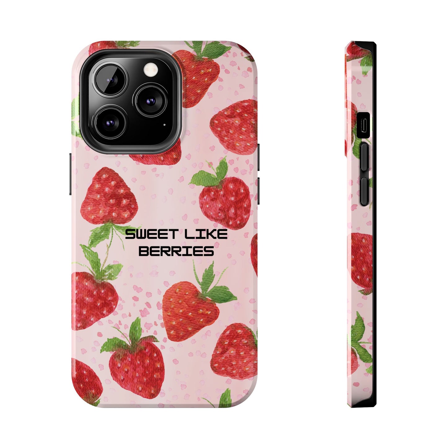 Sweet Like Berries Phone Case, Cute Tough Phone Cases, Berry Pattern Phone Cover, Berry Aesthetic Accessories, Gift for Berry Lovers