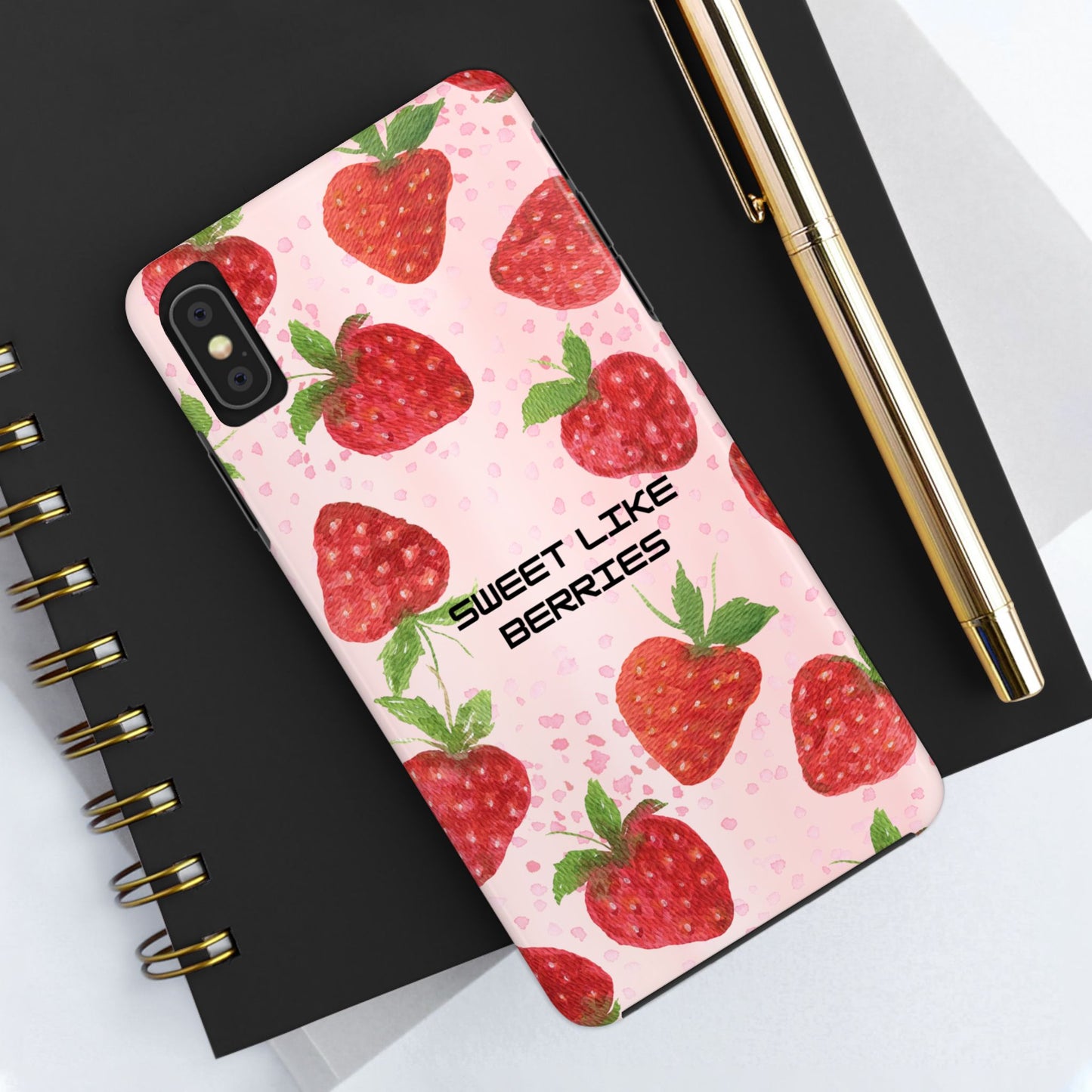 Sweet Like Berries Phone Case, Cute Tough Phone Cases, Berry Pattern Phone Cover, Berry Aesthetic Accessories, Gift for Berry Lovers