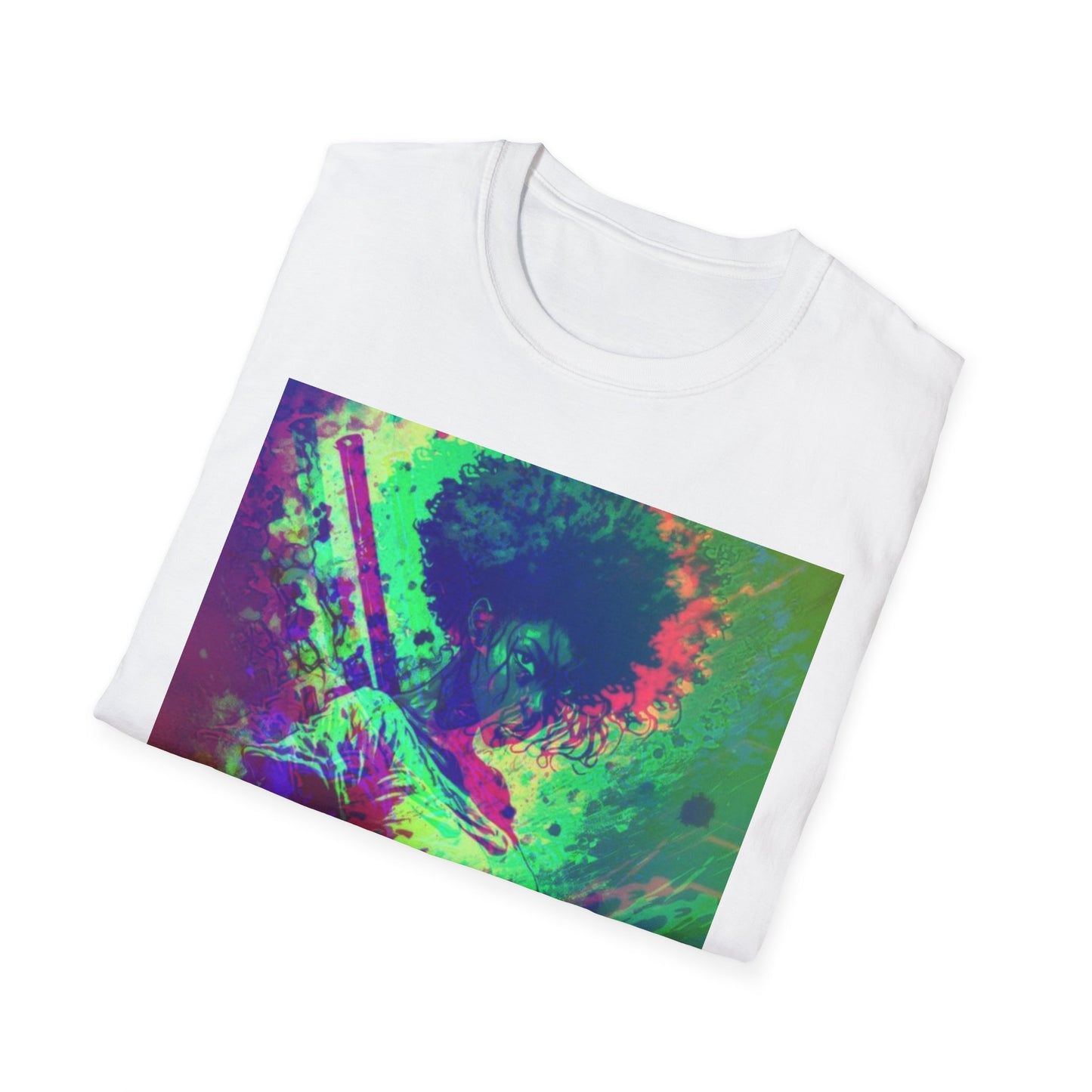 Colorful Afro-Inspired T-Shirt, Unisex Softstyle Tee for Art Lovers, Inspirational Gift, Casual Wear, Pride Apparel
