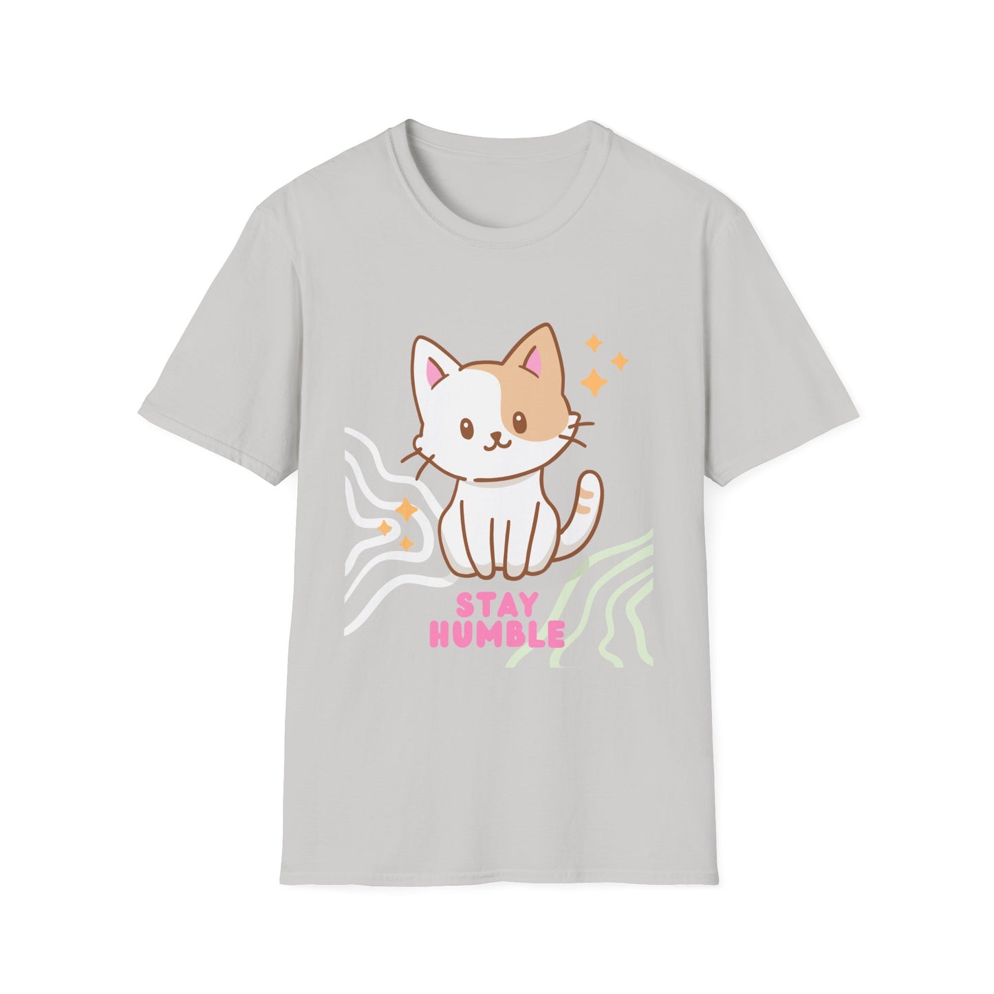 Cute Cat Stay Humble T-Shirt, Unisex Tee, Cat Lover Gift, Funny Pet Shirt, Gifts for Kids & Adults, Everyday Style