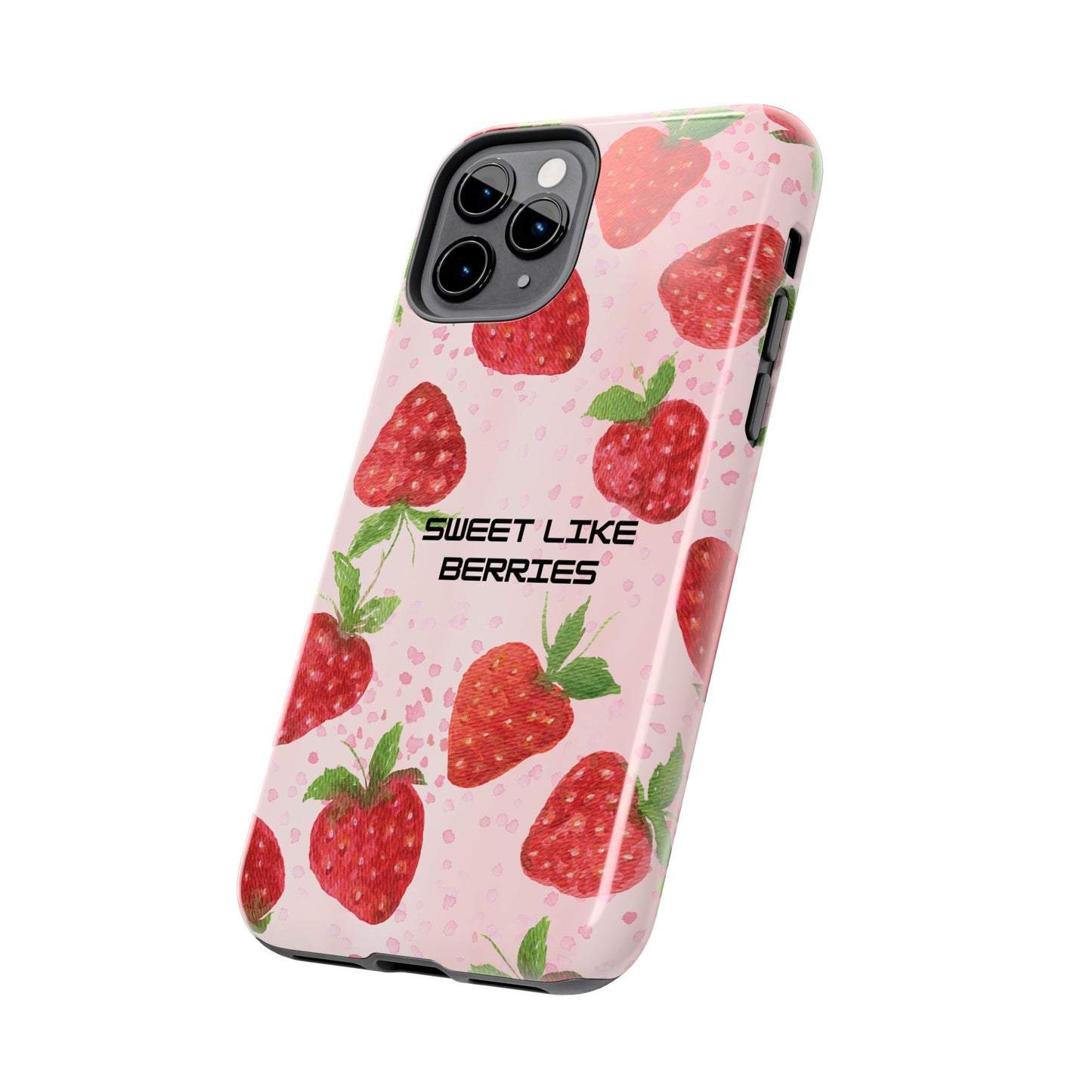 Sweet Like Berries Phone Case, Cute Tough Phone Cases, Berry Pattern Phone Cover, Berry Aesthetic Accessories, Gift for Berry Lovers