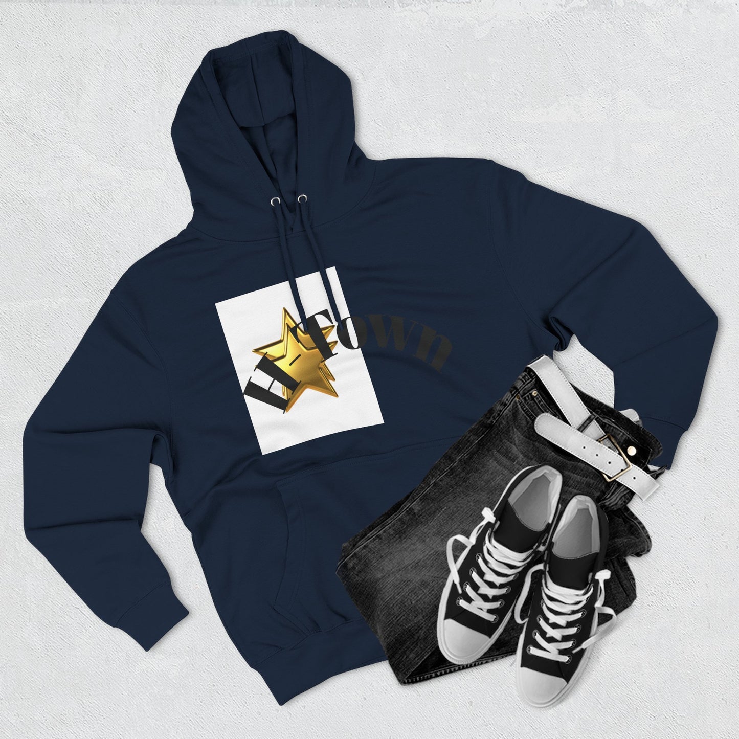 H-Town Fleece Hoodie, Cozy Sweatshirt for Urban Flair, Perfect for Casual Wear, Gifts for Friends, Street Style Essential, Unisex Hoodie