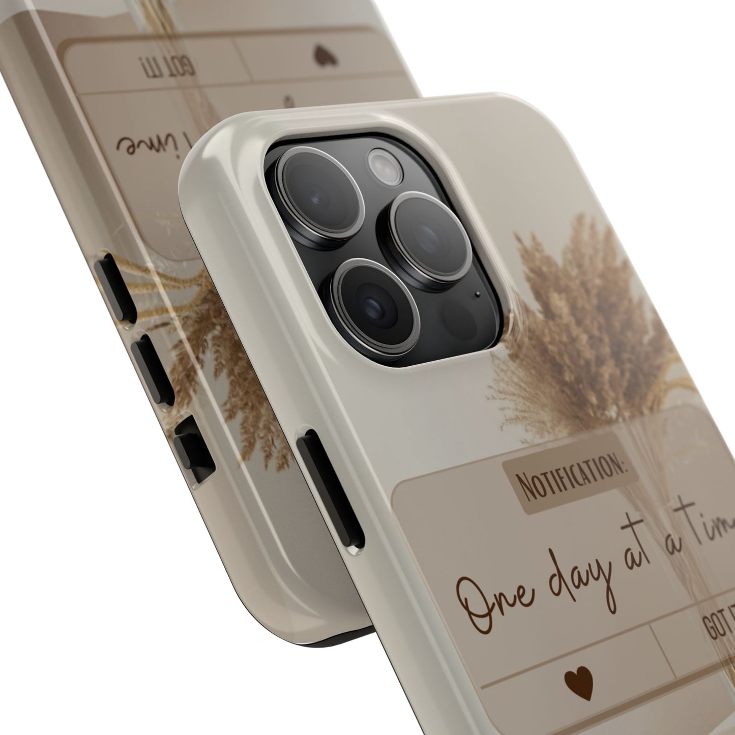 Motivational Tough Phone Cases - One Day at a Time, Durable Cases for Daily Inspiration, Gift for Students and Professionals