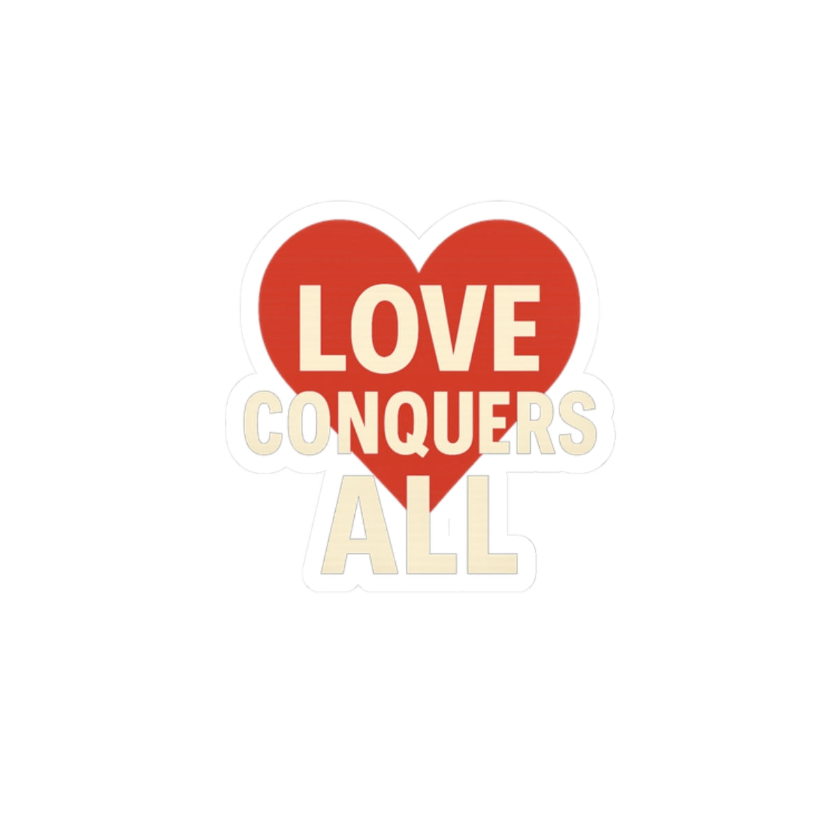 Love Conquer All Stickers, Romantic Decal, Valentine's Gift, Heart Symbol Art, Laptop Decoration