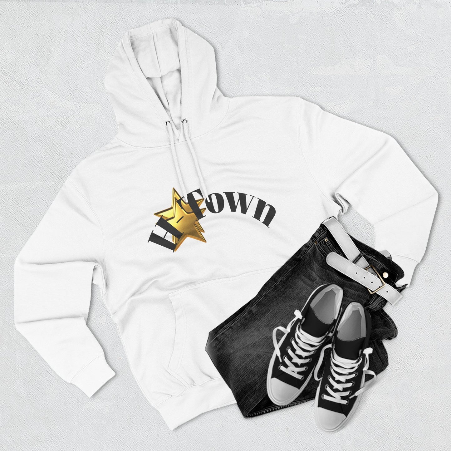 H-Town Fleece Hoodie, Cozy Sweatshirt for Urban Flair, Perfect for Casual Wear, Gifts for Friends, Street Style Essential, Unisex Hoodie