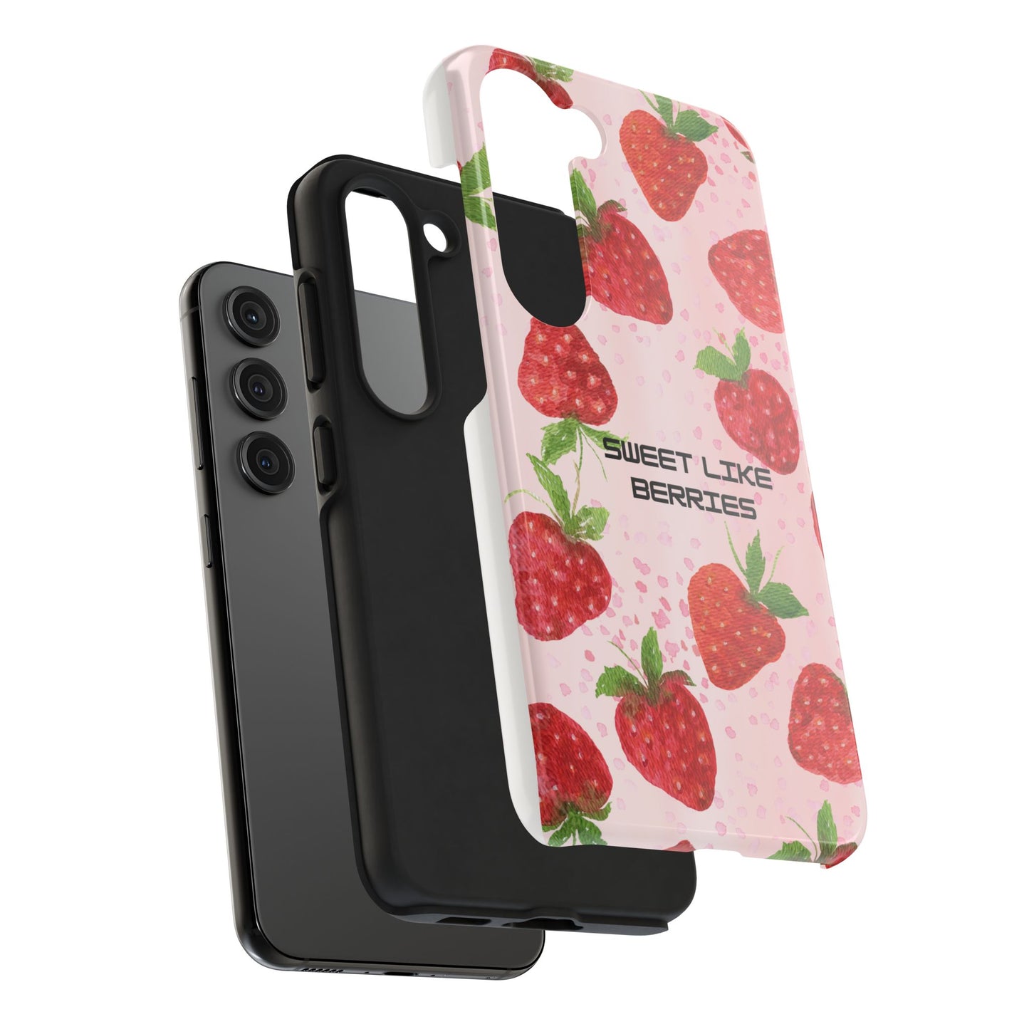Sweet Like Berries Phone Case, Cute Tough Phone Cases, Berry Pattern Phone Cover, Berry Aesthetic Accessories, Gift for Berry Lovers