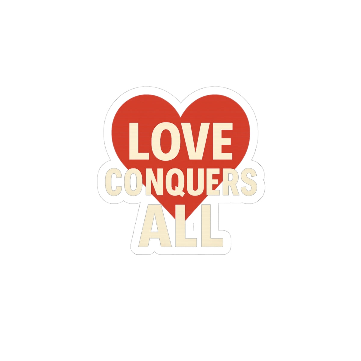 Love Conquer All Stickers, Romantic Decal, Valentine's Gift, Heart Symbol Art, Laptop Decoration
