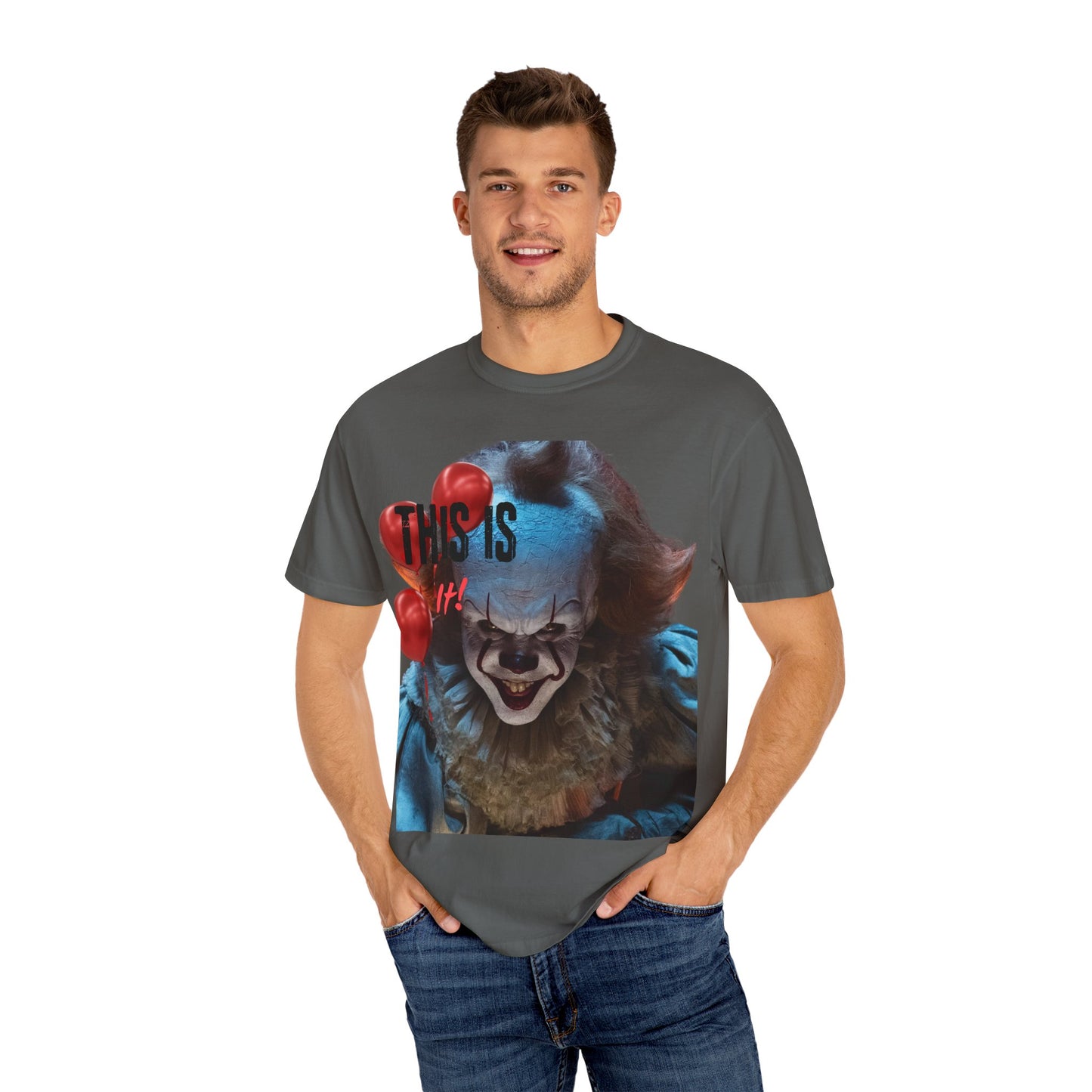 Creepy Clown Graphic Tee - Perfect for Halloween, Horror Movie Lovers, Unisex Gift, Casual Wear, Spooky Events