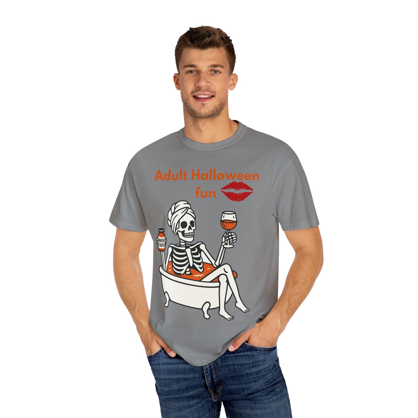 Halloween Skeleton Tee, Unisex Halloween T-shirt, Adult Fun Shirt, Funny Halloween Gift, Spooky Chill Vibes