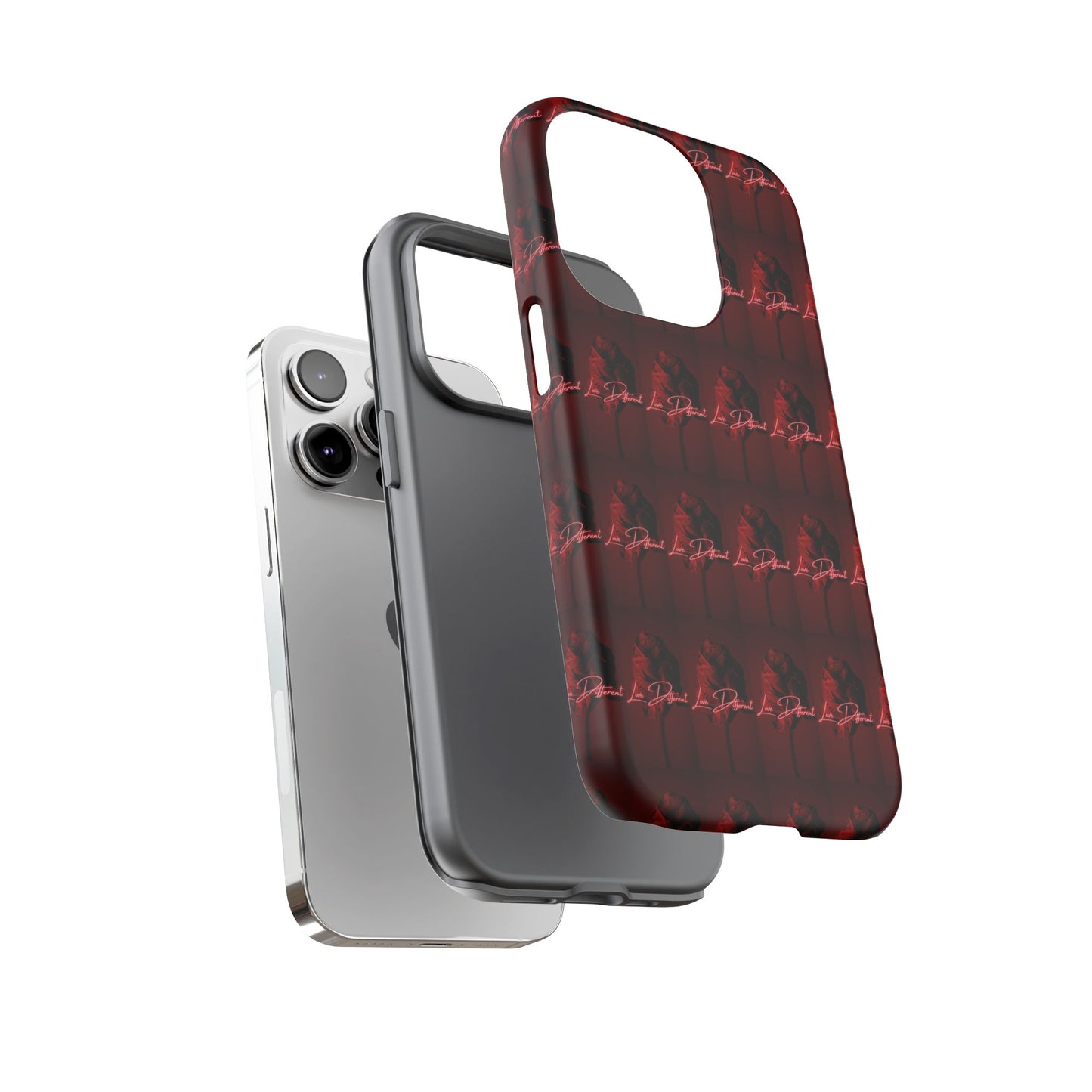 Red Patterned Phone Case | Tough Cases for Stylish Protection, Trendy Cell Cover, Unique Gifts for Tech Lovers, Modern Design
