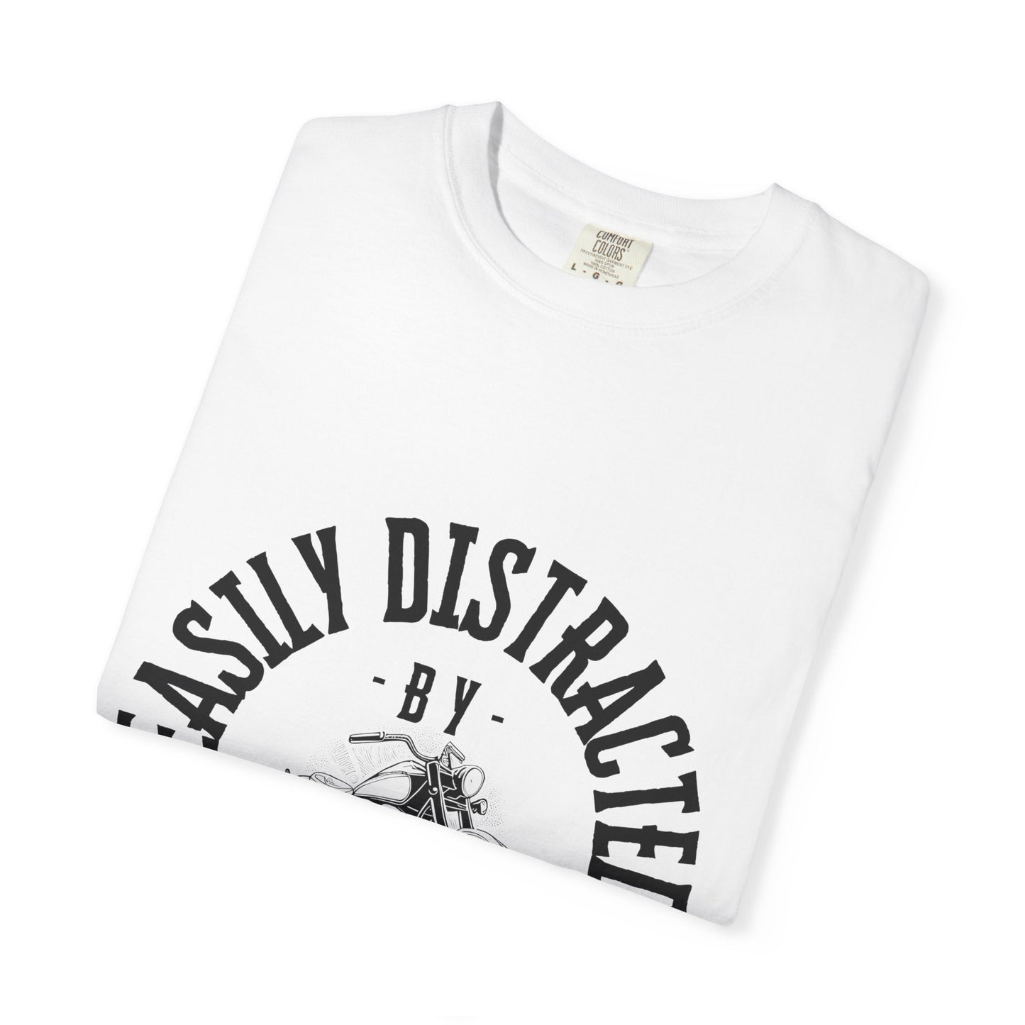 Easily Distracted by Motorcycles T-Shirt for Motorcycle Lovers, Perfect Gift for Riders, Father's Day, Casual Wear, Birthday Gift