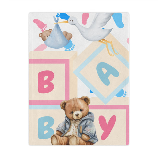 Baby Minky Blanket, Cozy Newborn Blanket, Cute Baby Shower Gift, Nursery Decor Blanket, Soft Plush Baby Blanket